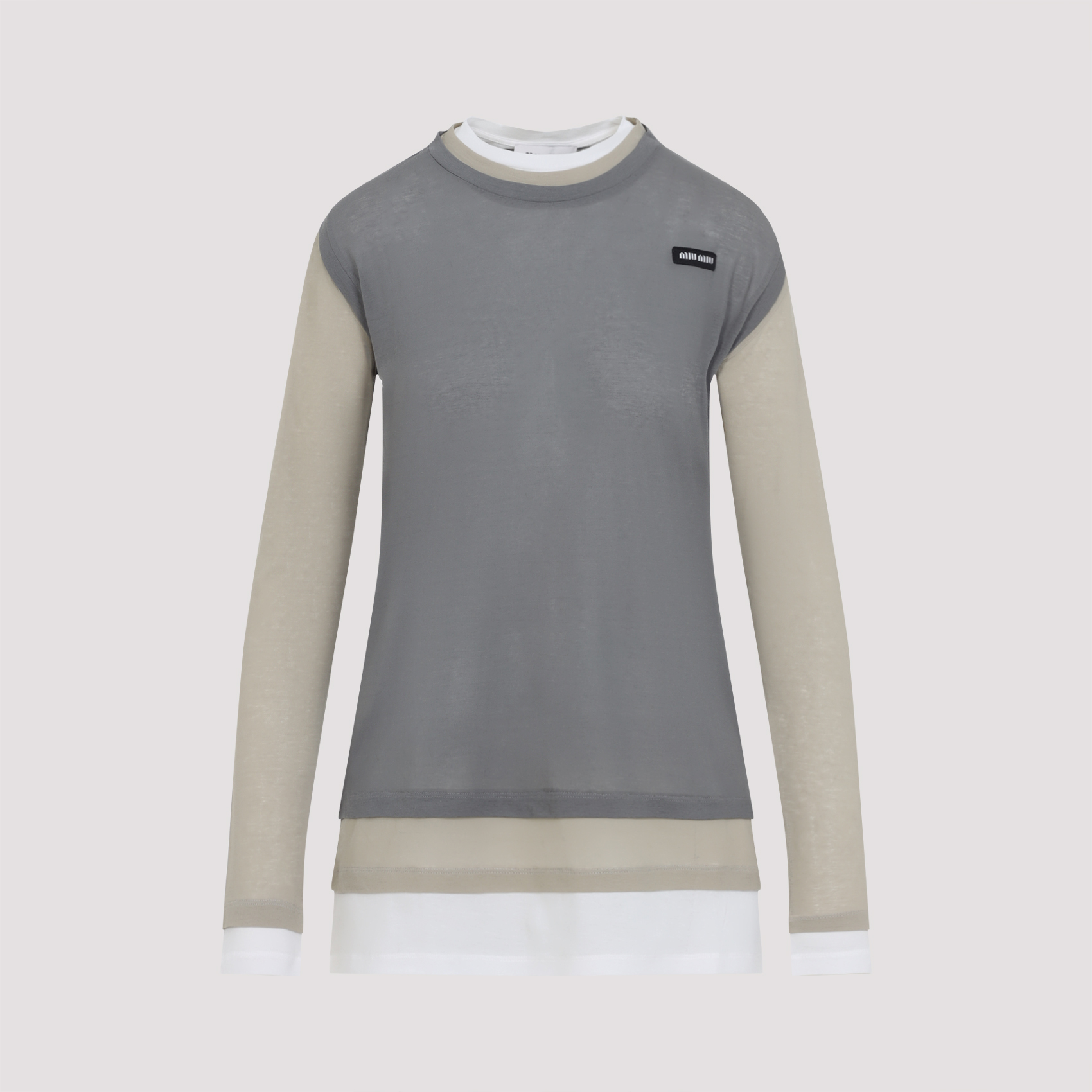 Multicolor cotton t-shirt MJA906SOOO11QGF04MU (MIU MIU / Tシャツ・カットソー ) | MIU MIU (ミュウミュウ)(5)