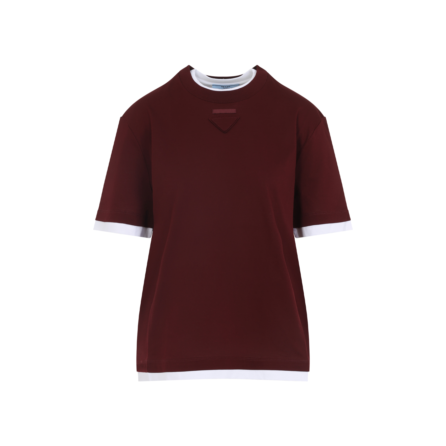 Burgundy cotton t-shirt 3547BSAAO15ZGF0399 (Prada / Tシャツ・カットソー ) | Prada (プラダ)