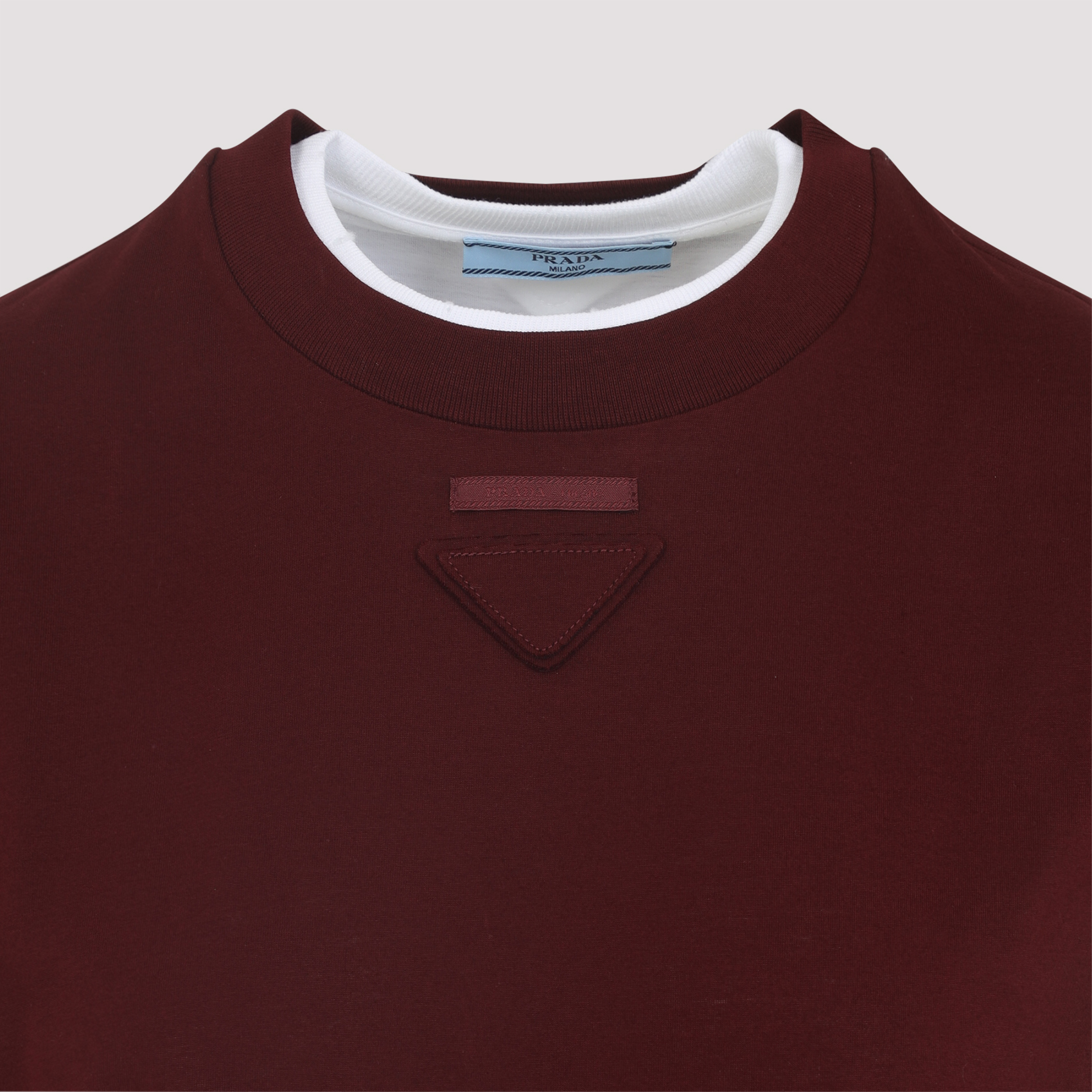 Burgundy cotton t-shirt 3547BSAAO15ZGF0399 (Prada / Tシャツ・カットソー ) | Prada (プラダ)(3)