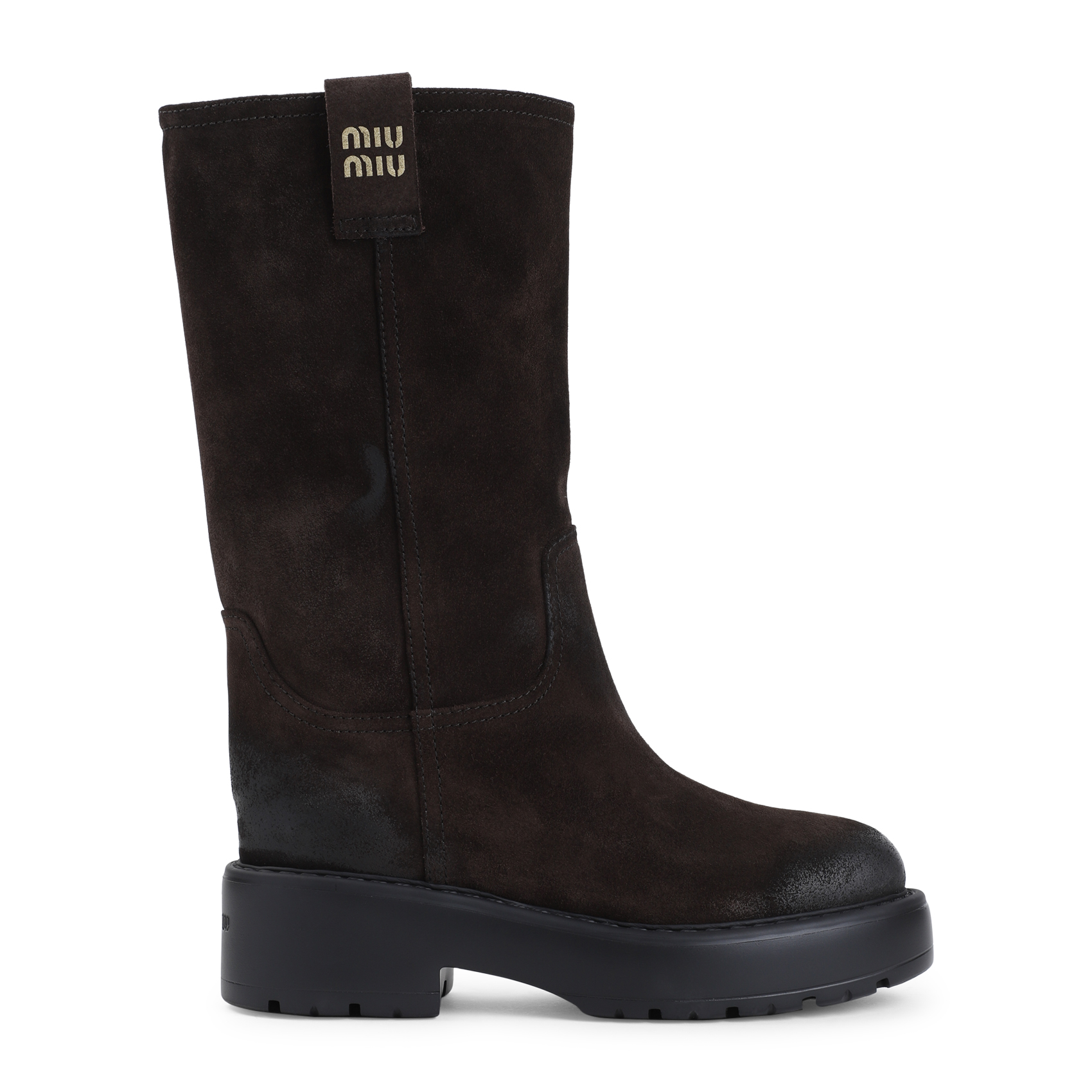 Brown suede boots 5U270EF0550B2F0003 (MIU MIU / ブーツ ) | MIU MIU (ミュウミュウ)
