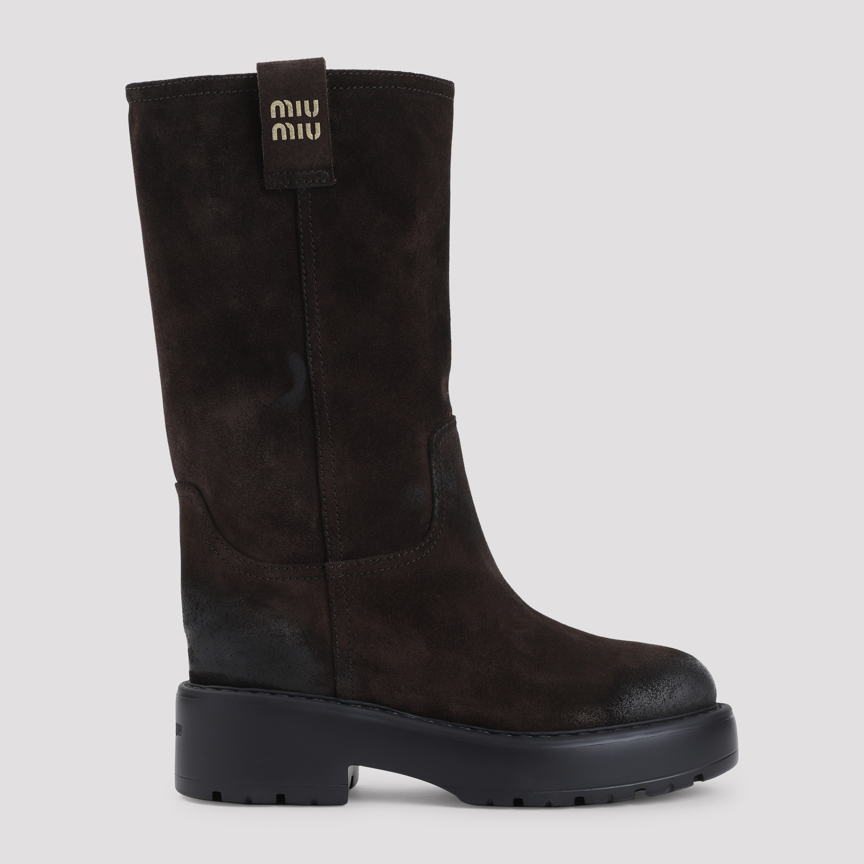 Brown suede boots 5U270EF0550B2F0003 (MIU MIU / ブーツ ) | MIU MIU (ミュウミュウ)(1)