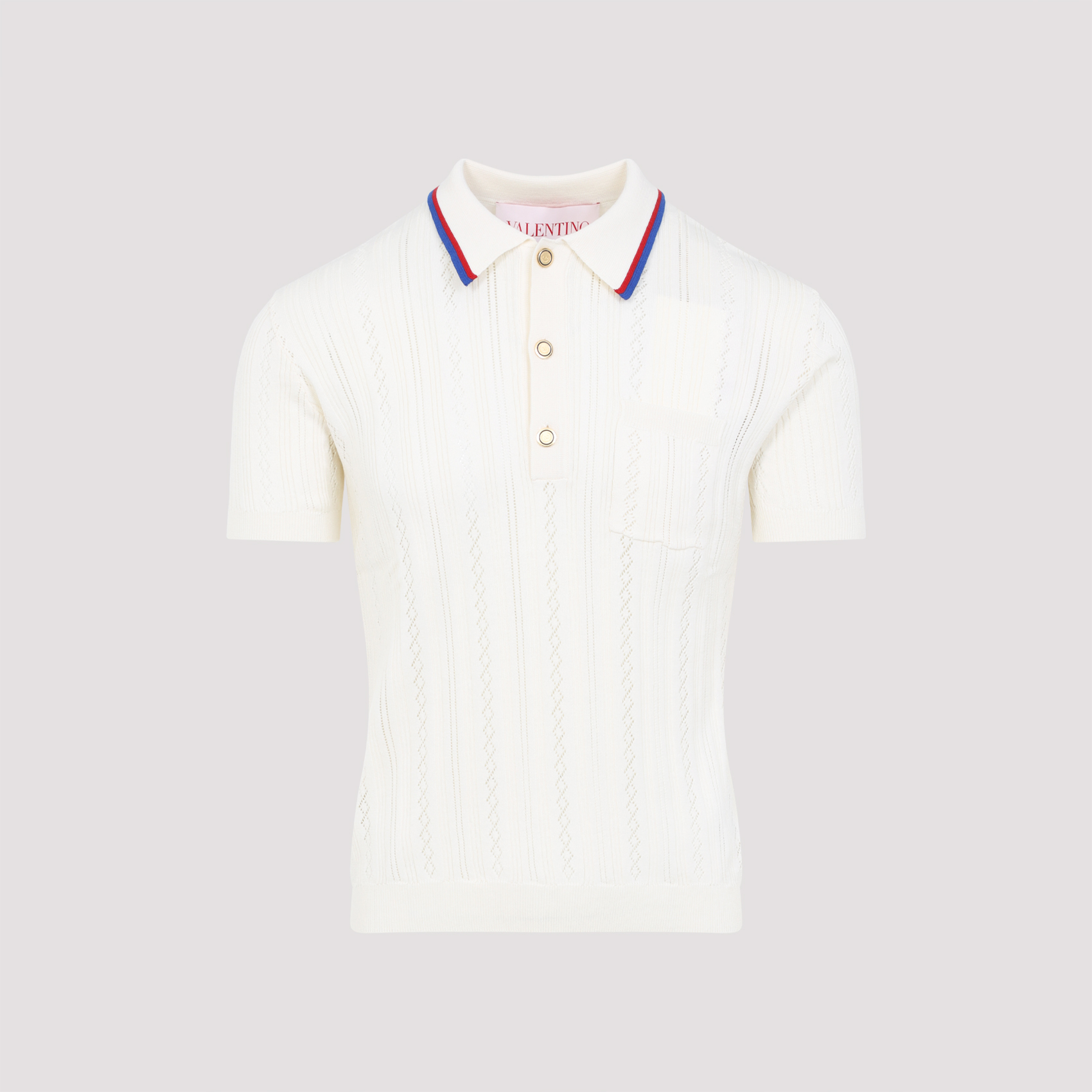 Ivory cotton polo shirt 6V3KP03PAPC581 (Valentino Garavani / ポロシャツ ) | Valentino Garavani (ヴァレンティノ)(4)
