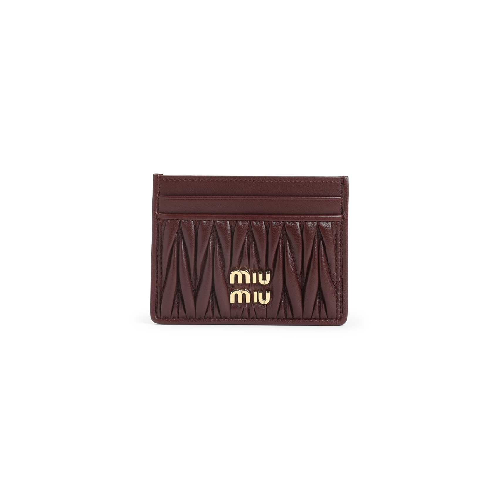 Burgundy leather card holder 5MC076AFPPF0007 (MIU MIU / 財布・カードケース ) | MIU MIU (ミュウミュウ)