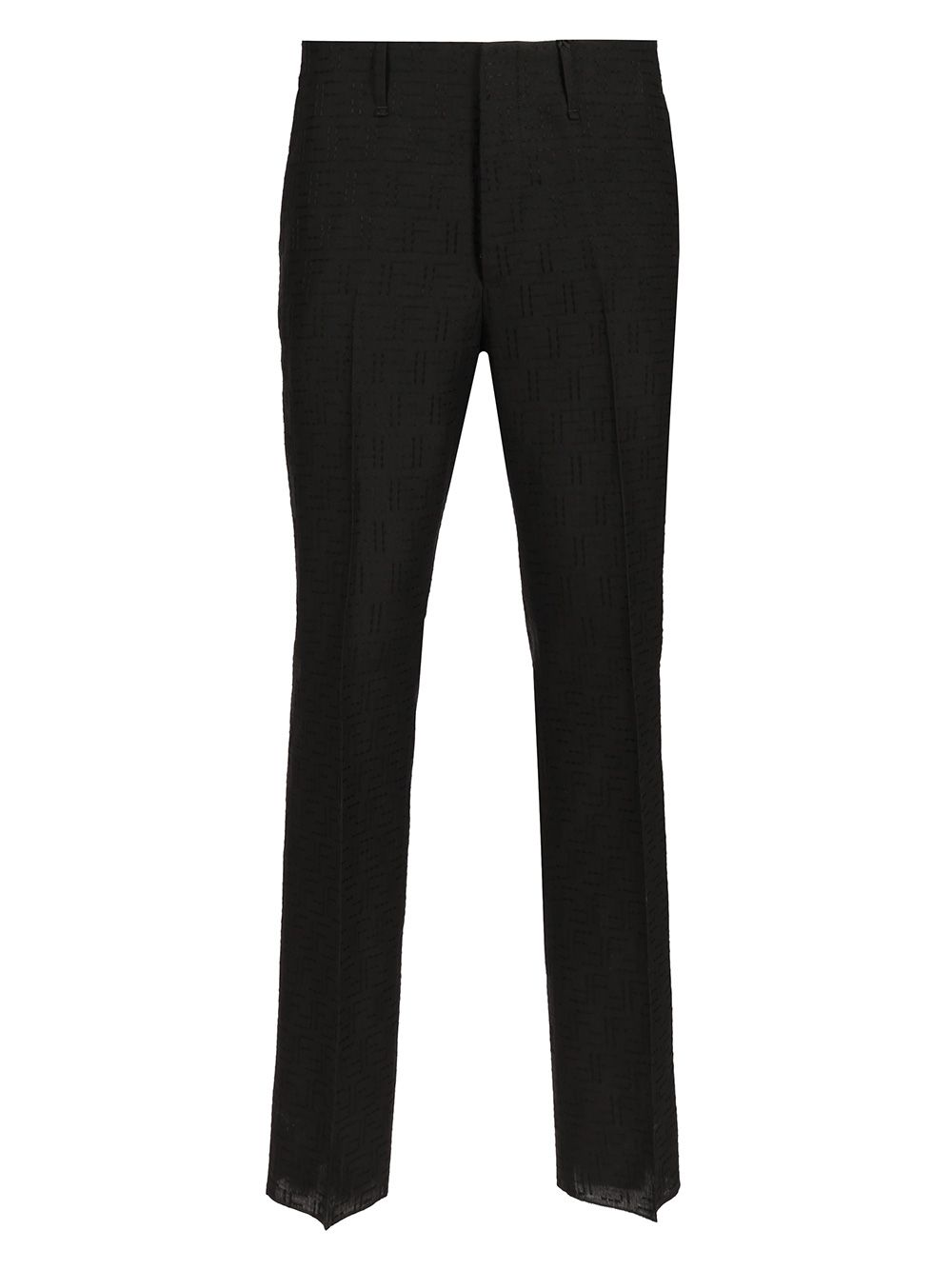 Black Linen FF Jacquard Trousers FB1029F0QA1 (FENDI / パンツ ) | FENDI (フェンディ)