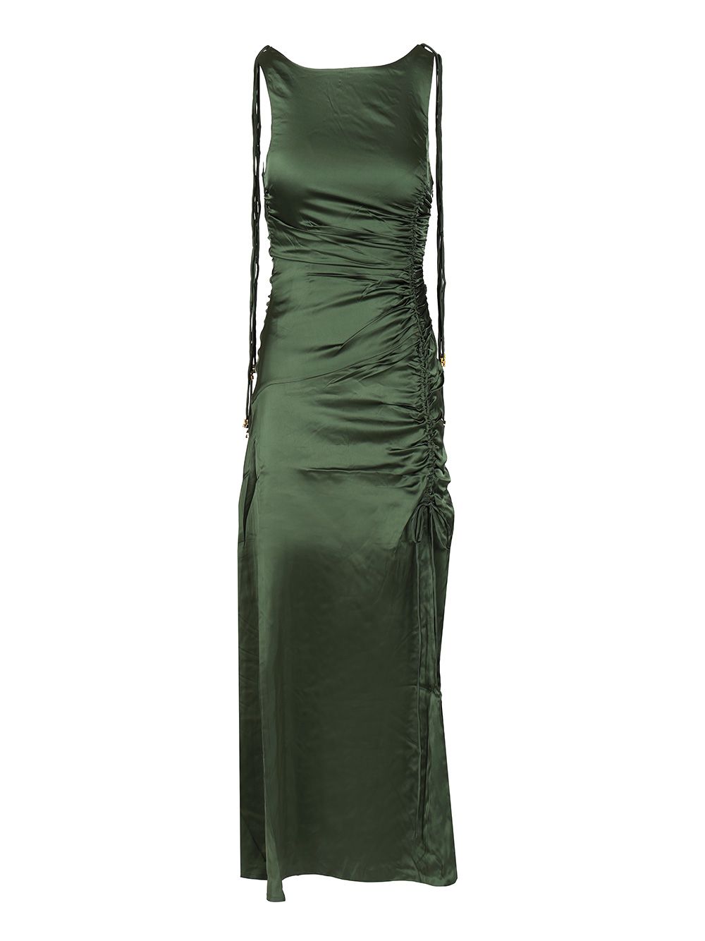 Satin ruffled dress W0739774 (GANNI / ワンピース・ドレス・オールインワン ) | GANNI (ガニー)