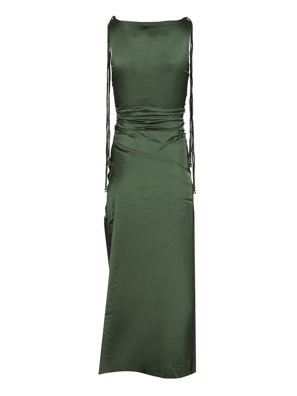 Satin ruffled dress W0739774 (GANNI / ワンピース・ドレス・オールインワン ) | GANNI (ガニー)(1)