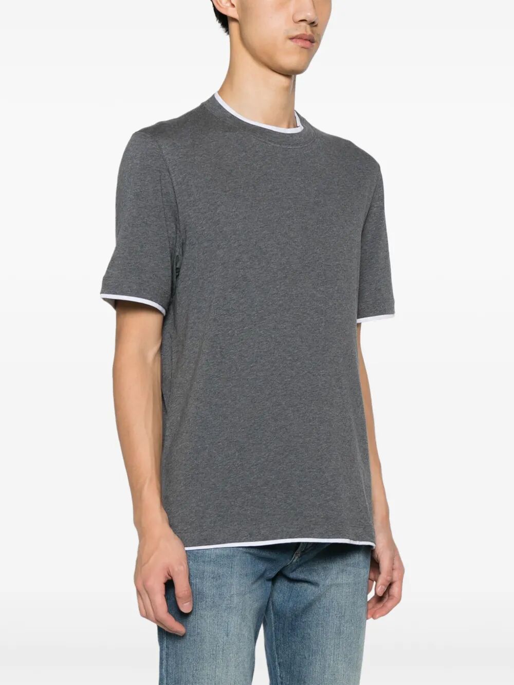 COTTON JERSEY CREW NECK T-SHIRT WITH FAUX-LAYERING M0B137427CE610 (Brunello Cucinelli / Tシャツ・カットソー ) | Brunello Cucinelli (ブルネロ・クチネリ)(1)
