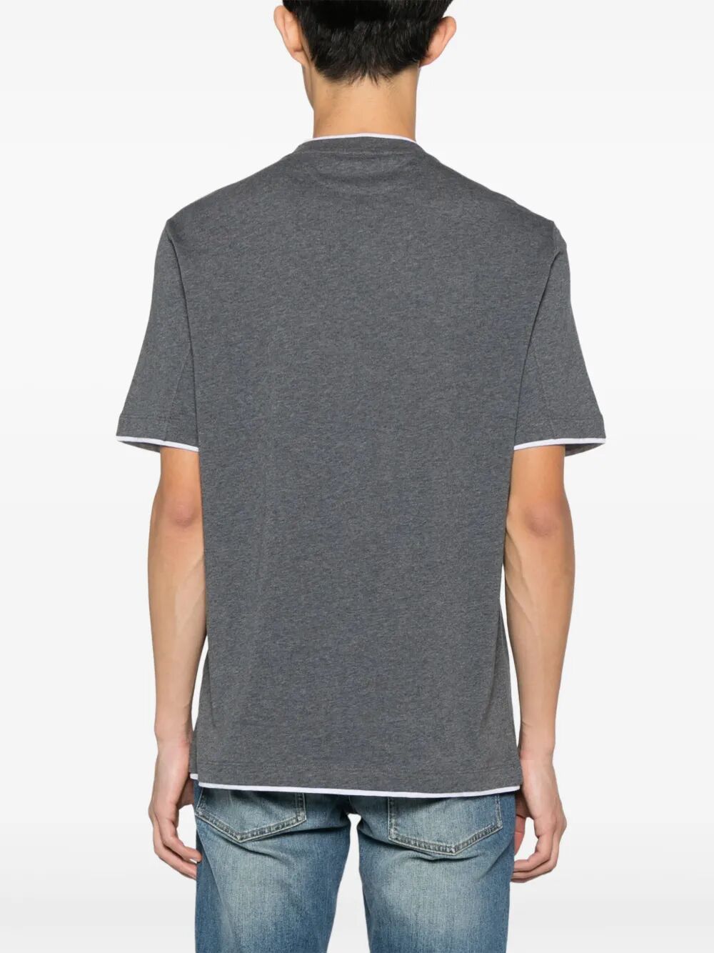 COTTON JERSEY CREW NECK T-SHIRT WITH FAUX-LAYERING M0B137427CE610 (Brunello Cucinelli / Tシャツ・カットソー ) | Brunello Cucinelli (ブルネロ・クチネリ)(2)