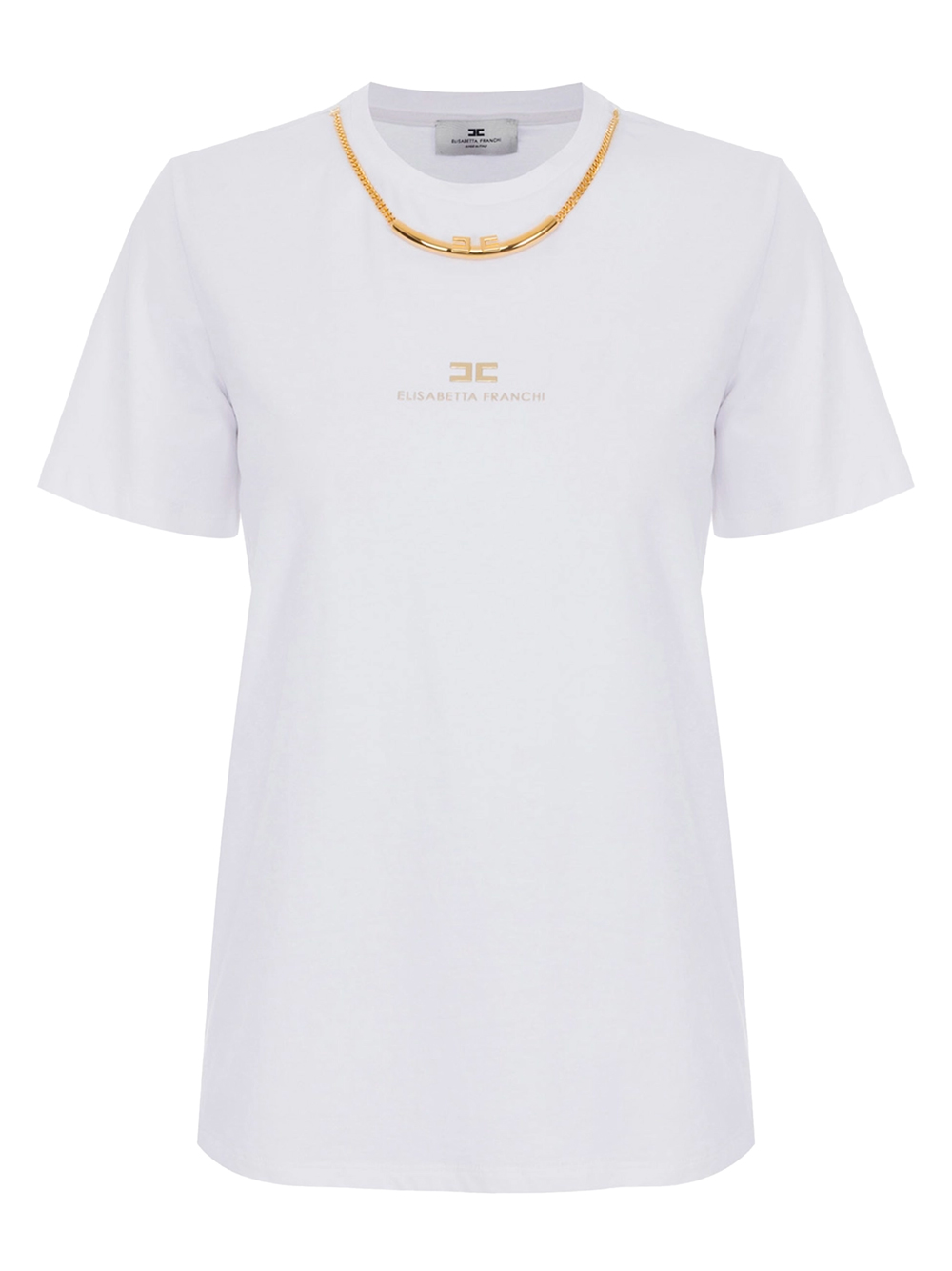 COTTON JERSEY T-SHIRT WITH NECKLACE MA02856E2270 (Elisabetta Franchi / Tシャツ・カットソー ) | Elisabetta Franchi (エリザベッタ フランキ)