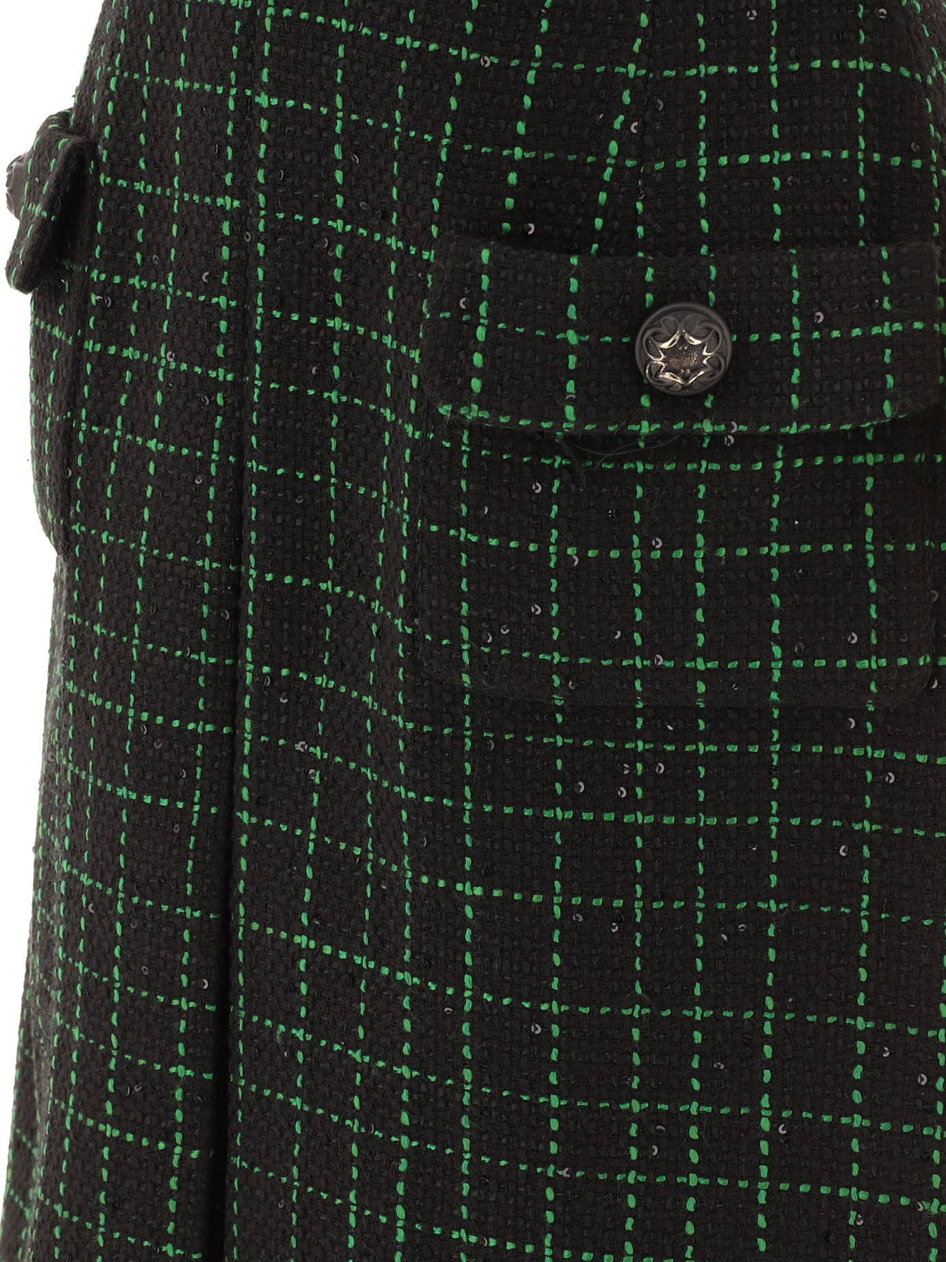 "Matrix" sequin tweed dress D0308NP24TW004BLACKMARISAGREEN (ELIE SAAB / ワンピース・ドレス・オールインワン ) | ELIE SAAB (エリー サーブ)(3)