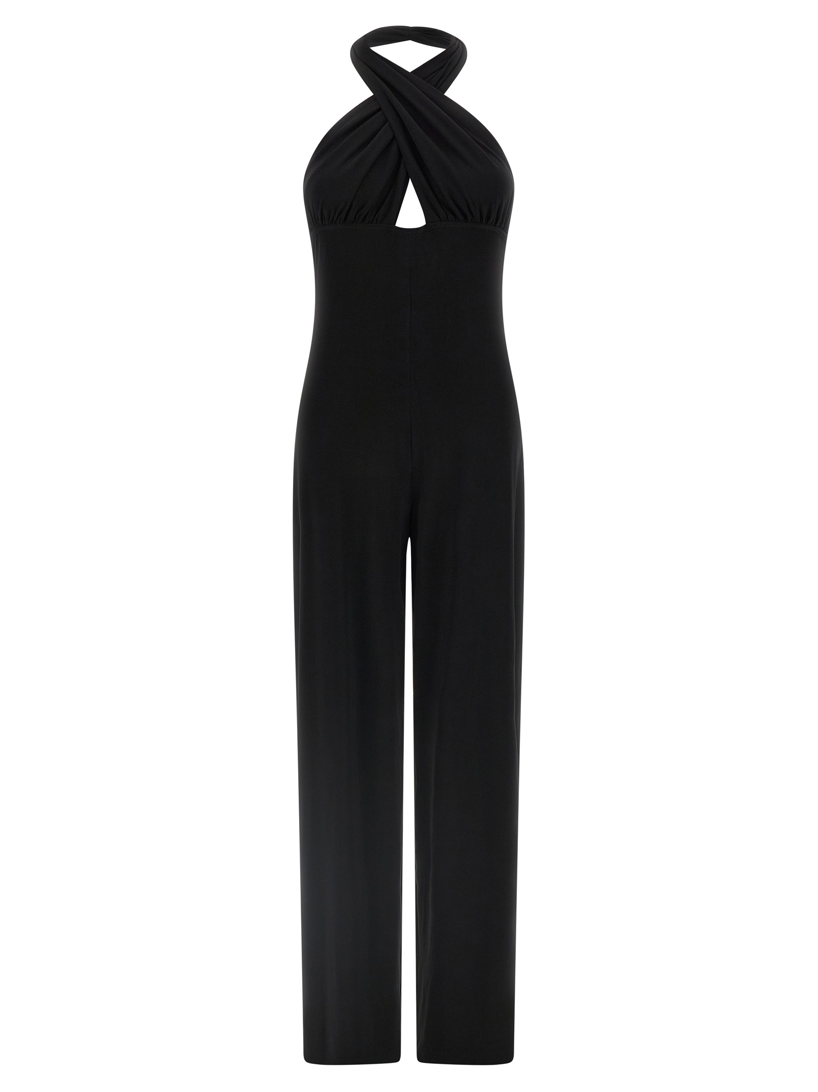 'Cross Halter Straight Leg' jumpsuit KK225JPLQ38001 (NORMA KAMALI / ワンピース・ドレス・オールインワン ) | NORMA KAMALI (ノーマカマリ)