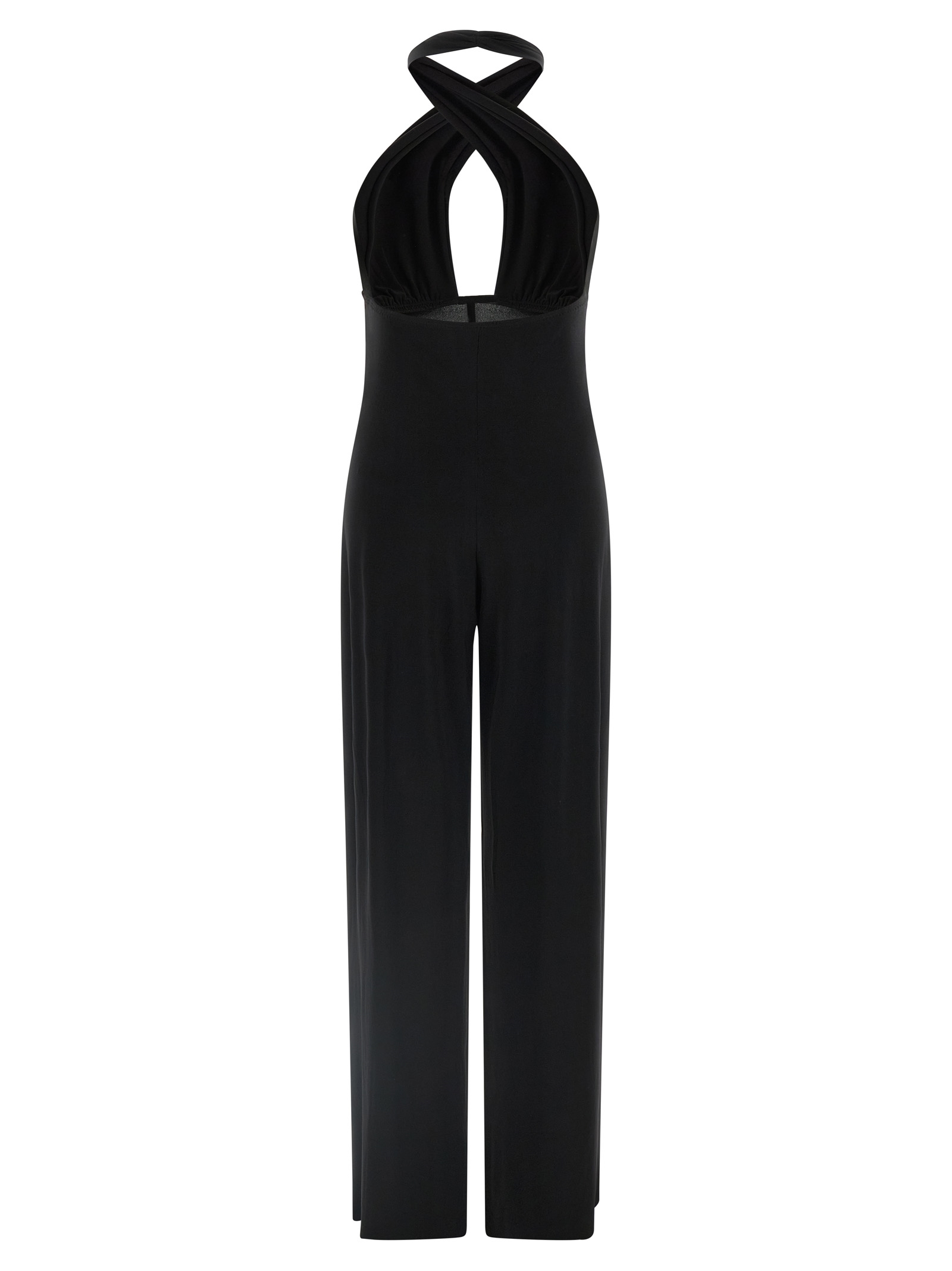 'Cross Halter Straight Leg' jumpsuit KK225JPLQ38001 (NORMA KAMALI / ワンピース・ドレス・オールインワン ) | NORMA KAMALI (ノーマカマリ)(1)
