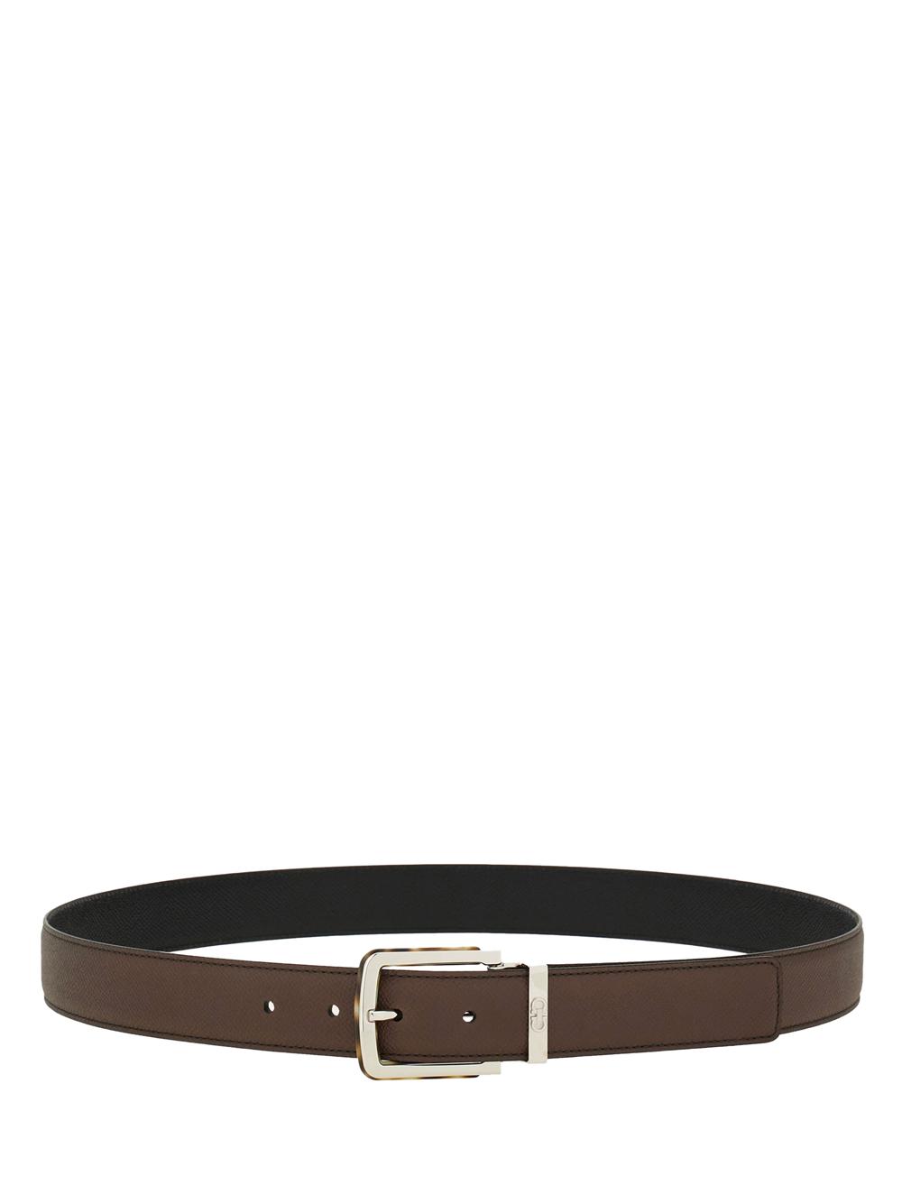 TWO-TONE REVERSIBLE BELT WITH TORTOISESHELL RESIN EDGE BUCKLE 6705690786353CONCRETENERO (FERRAGAMO / ベルト・サスペンダー ) | FERRAGAMO (フェラガモ)