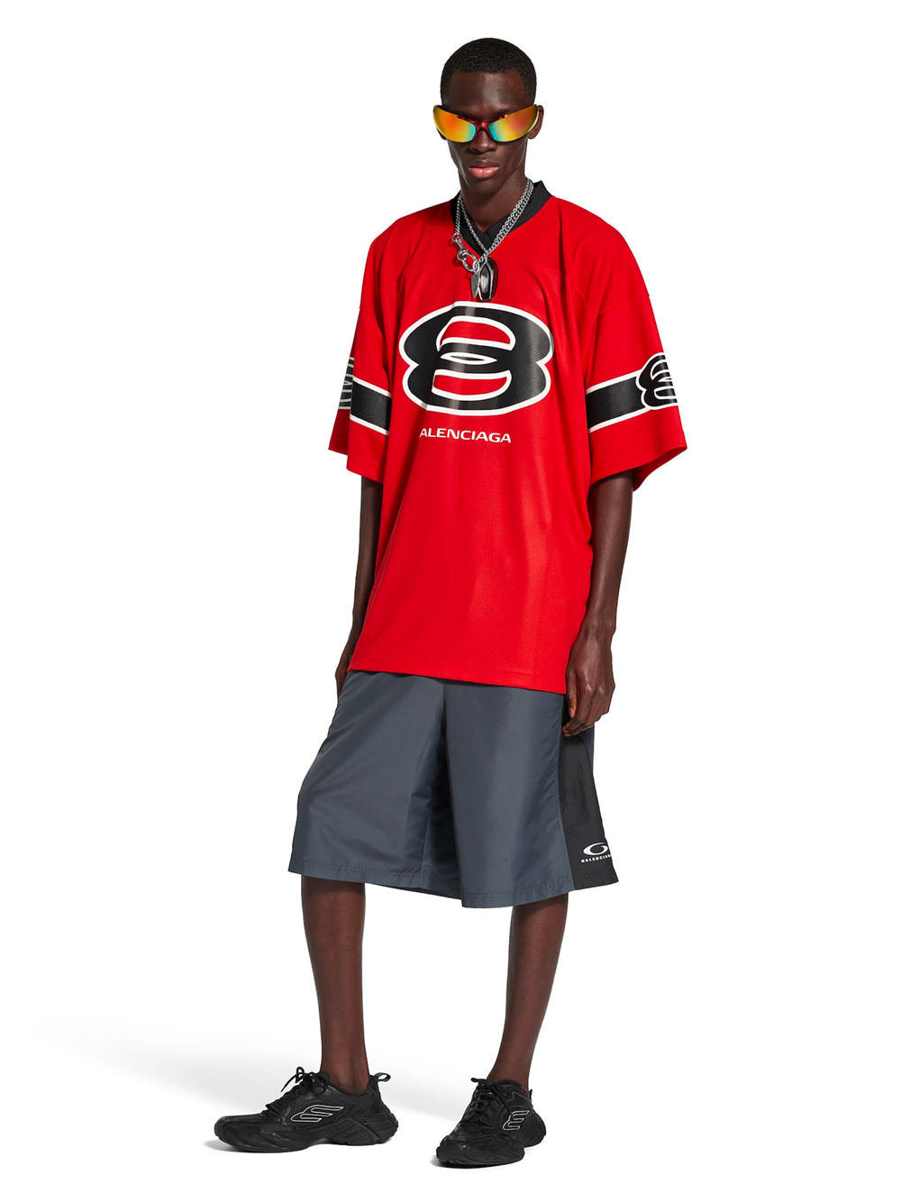 AMERICAN FOOTBALL T-SHIRT IN RED 839794TSVZ26400 (Balenciaga / Tシャツ・カットソー ) | Balenciaga (バレンシアガ)(2)