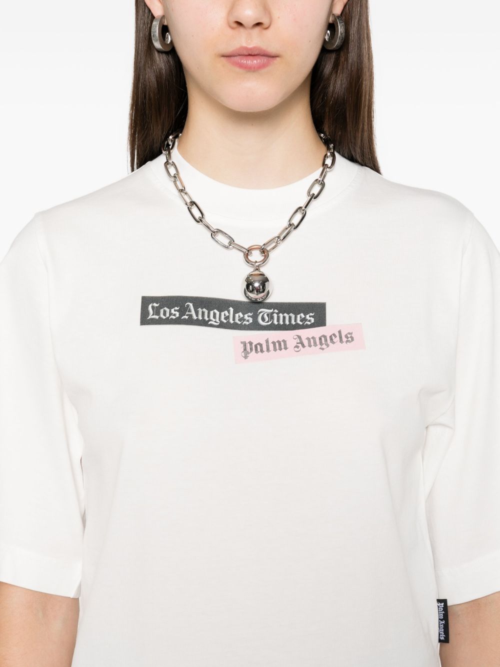 Palm Angels T-shirts and Polos White PWAA079F25JER0040384 (Palm Angels / Tシャツ・カットソー ) | Palm Angels (パームエンジェルス)(3)