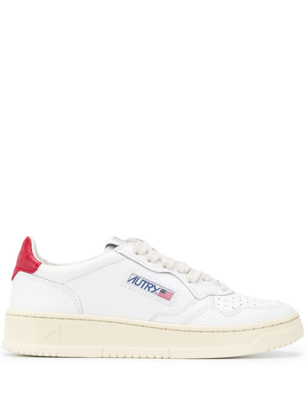 MEDALIST LOW SNEAKERS IN WHITE AND RED LEATHER AULWLL21WHITERED (AUTRY / スニーカー ) | AUTRY (オートリー)