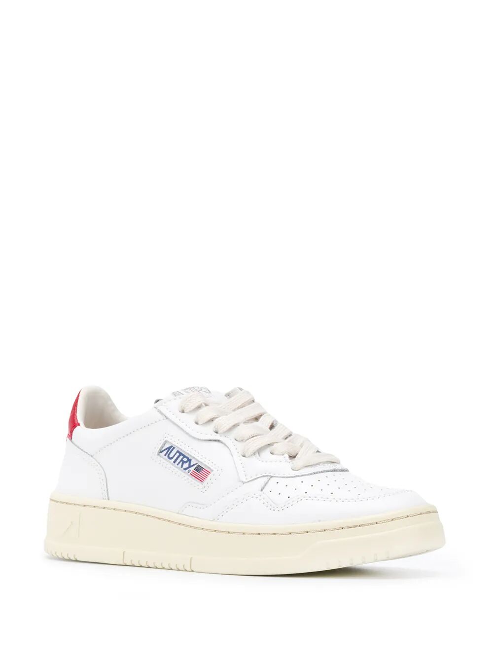 MEDALIST LOW SNEAKERS IN WHITE AND RED LEATHER AULWLL21WHITERED (AUTRY / スニーカー ) | AUTRY (オートリー)(1)