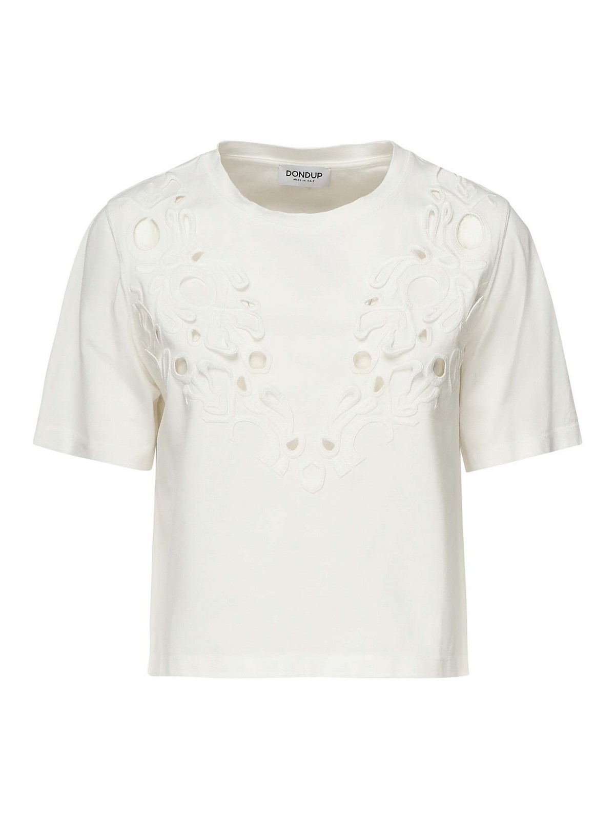 Cropped T-Shirt In Cotton Jersey DS032JF0352DXXXW000 (DONDUP / Tシャツ・カットソー ) | DONDUP (ドンダップ)