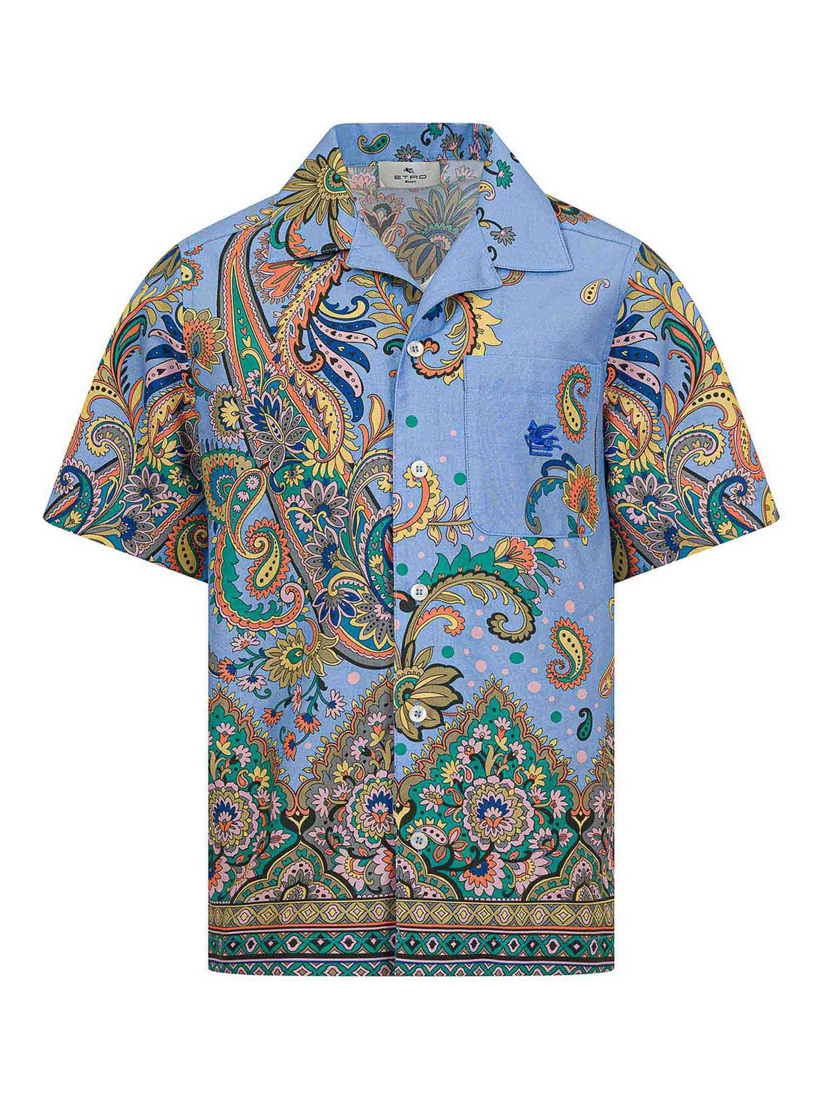 Blue Cotton Bowling Shirt For Boys GW5P51P0523685MC (ETRO / シャツ・ブラウス ) | ETRO (エトロ)