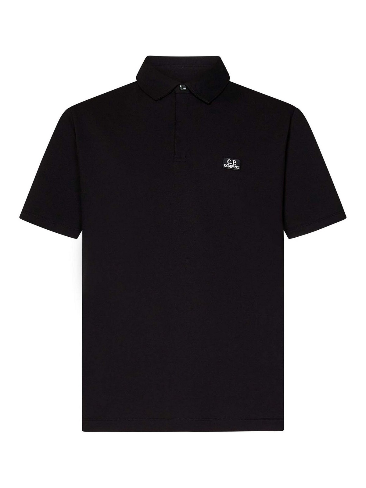 Black Polo Shirt In Stretch Cotton Pique 18CMPL165A005263W999 (C.P. Company / ポロシャツ ) | C.P. Company (シーピーカンパニー)