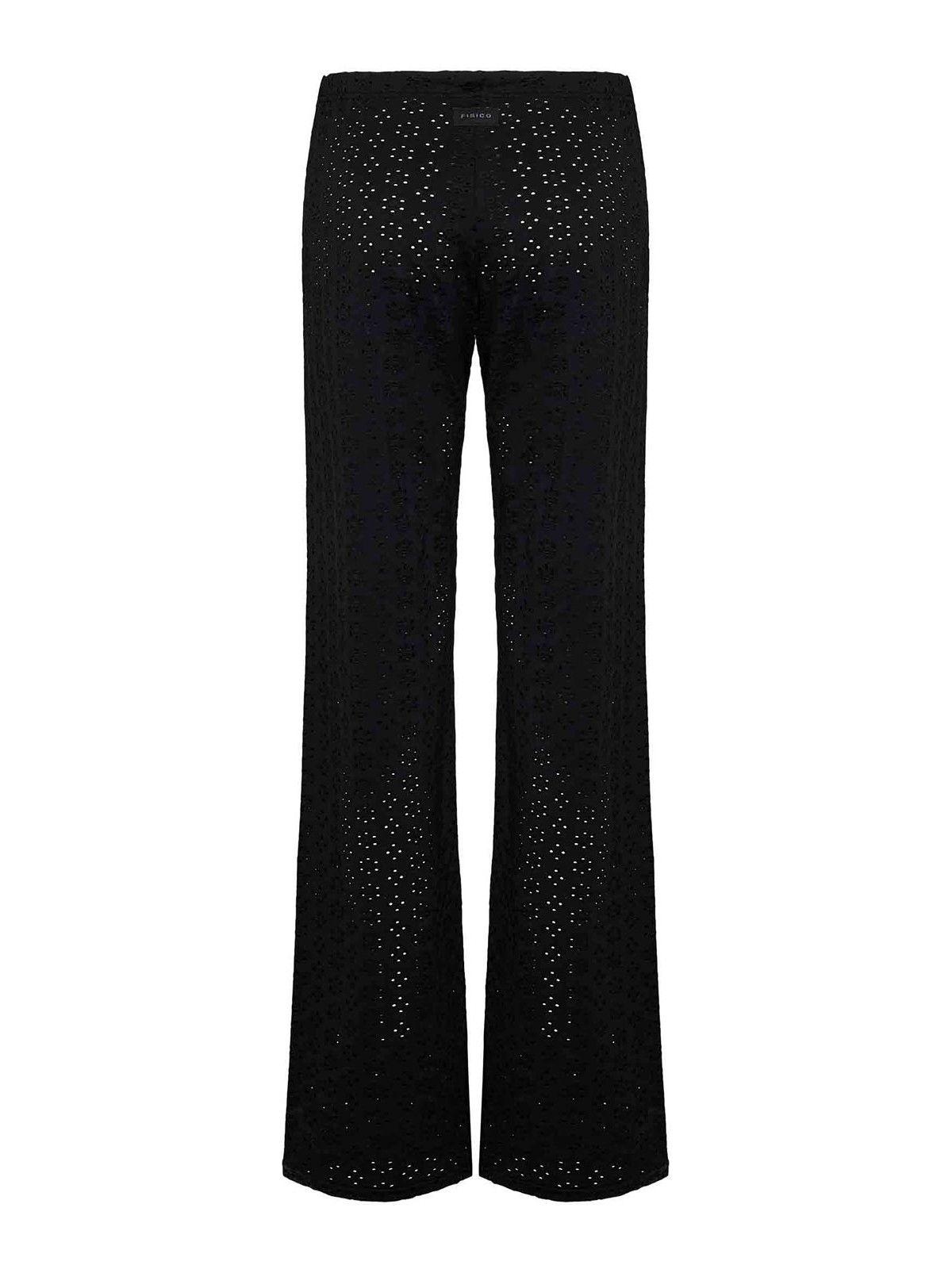 Black Trousers In Sangallo-Worked Microfibre FN18S0F0009 (FISICO / パンツ ) | FISICO (フィジコ)(1)