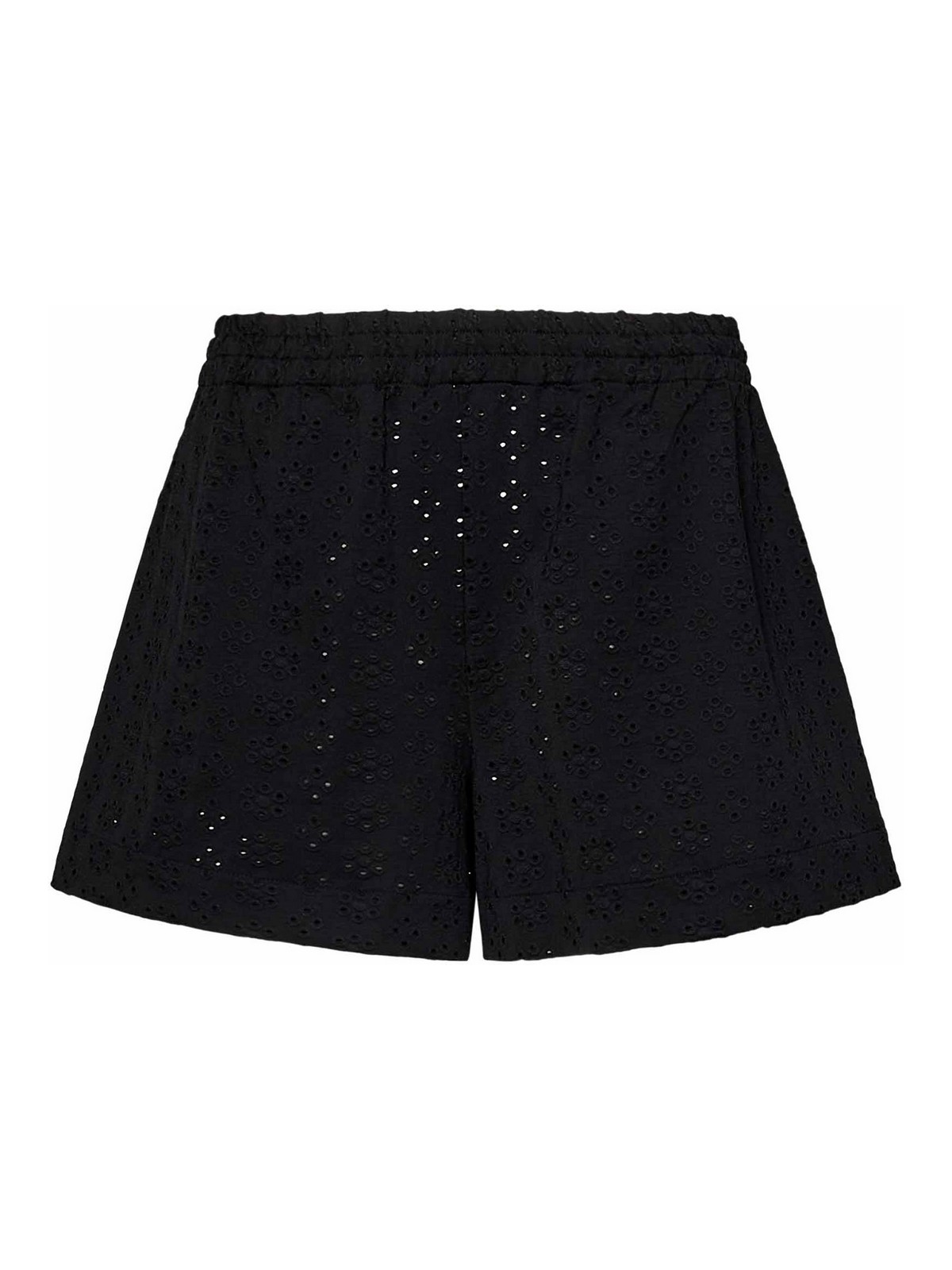 Black Shorts In Sangallo-Worked Microfibre FN56S0F0009 (FISICO / ショートパンツ ) | FISICO (フィジコ)