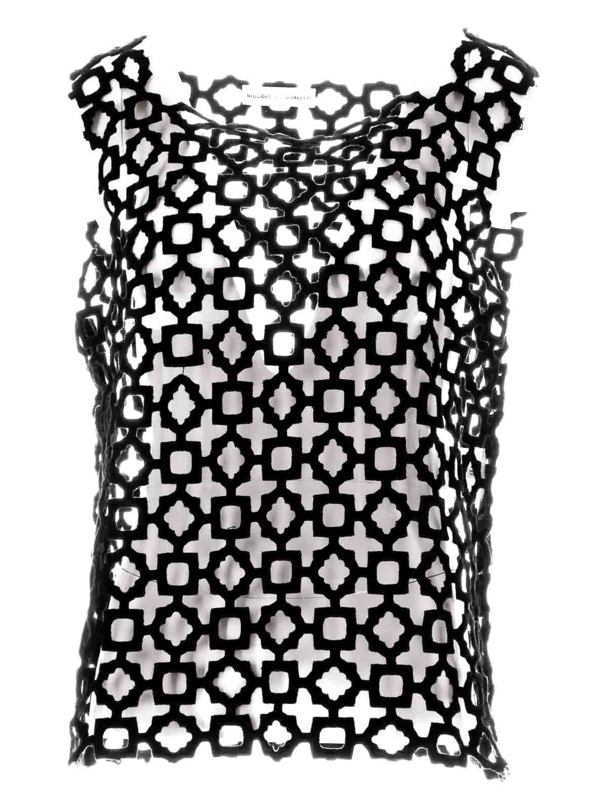Carta Tank - Geometric Lace Embroidery NP07T003GLEMNERO (NICCOLÒ PASQUALETTI / タンクトップ・キャミソール ) | NICCOLÒ PASQUALETTI (ニコロ パスクアレッティ)(2)