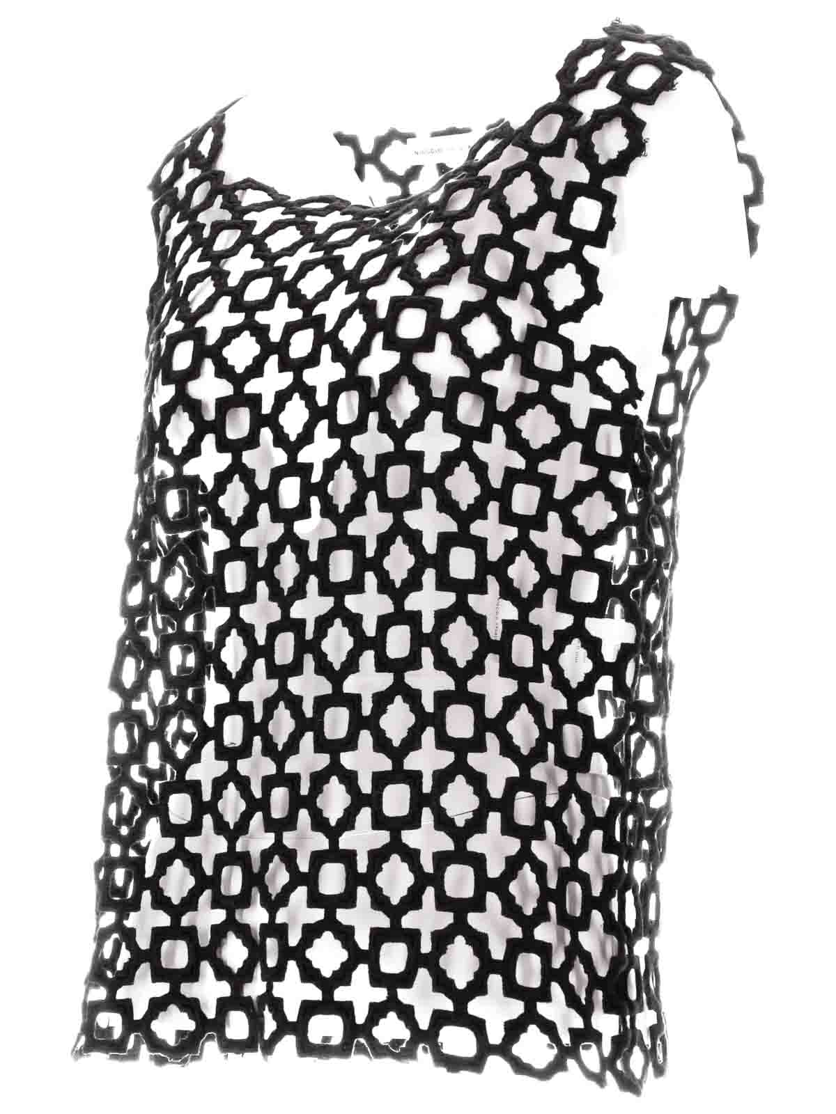 Carta Tank - Geometric Lace Embroidery NP07T003GLEMNERO (NICCOLÒ PASQUALETTI / タンクトップ・キャミソール ) | NICCOLÒ PASQUALETTI (ニコロ パスクアレッティ)(3)