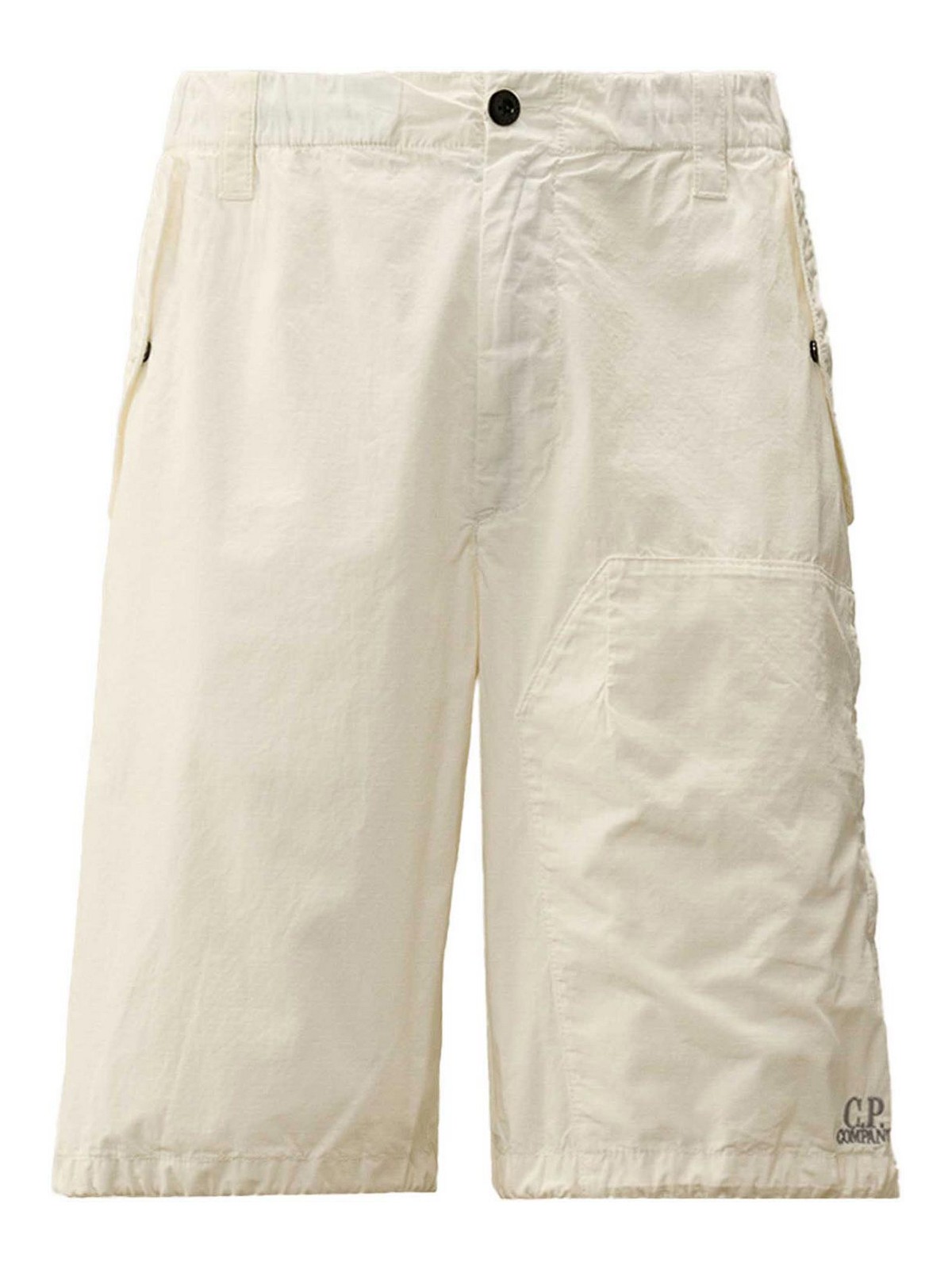 Ivory White Shorts In Cotton Ripstop 18CMBE273A006272G103