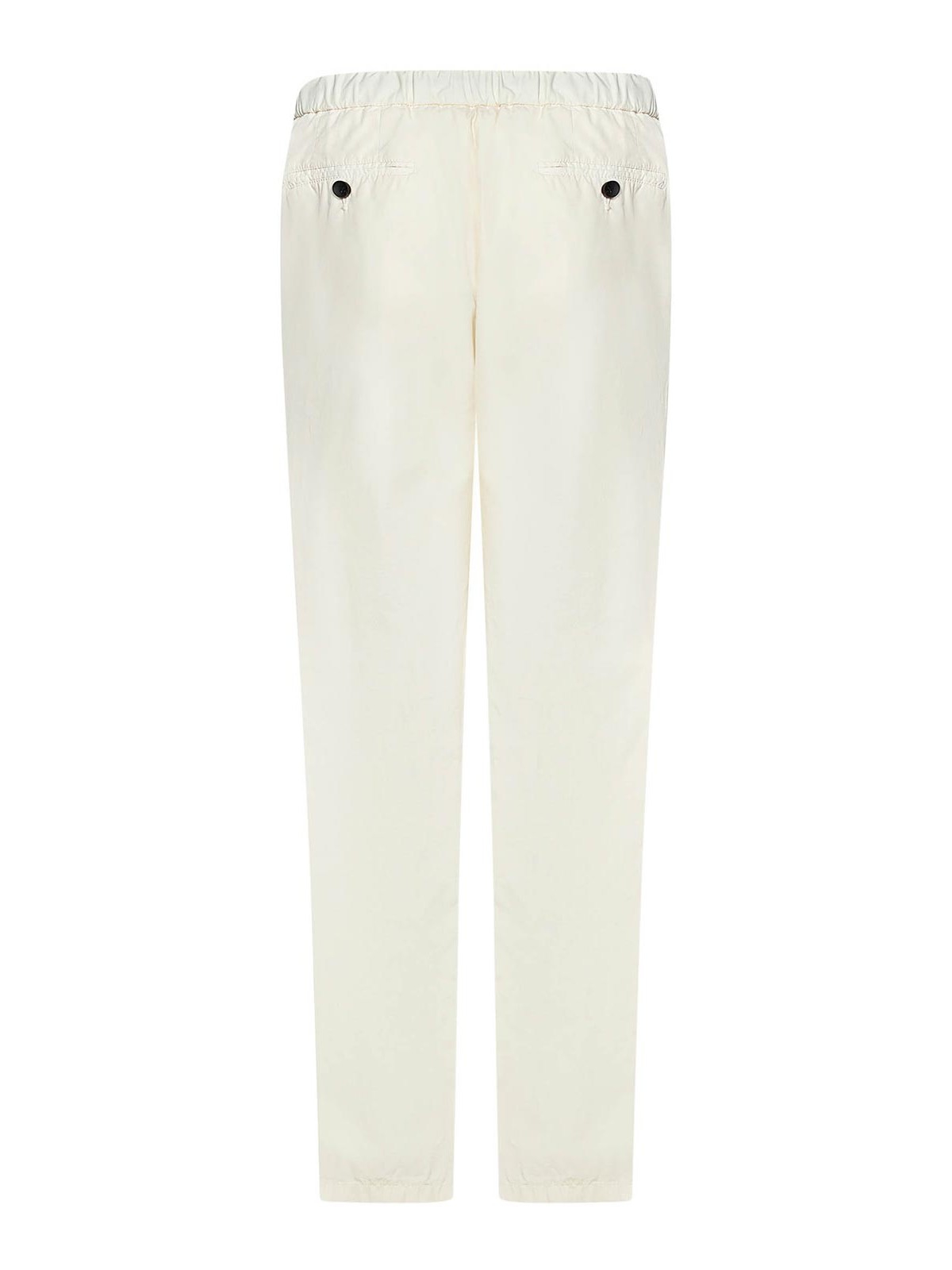 Straight-Leg Trousers In White Cotton DP289L01117 (Drumohr / パンツ ) | Drumohr (ドルモア)(1)