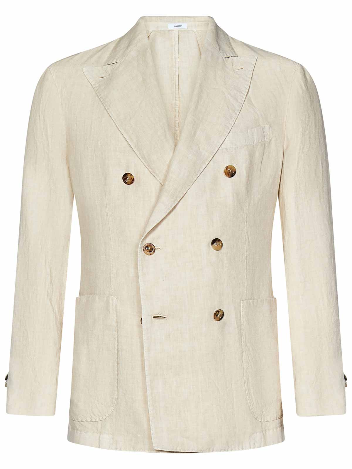 Beige Linen Double-Breasted K-Jacket Suit N4392QSA04260215 (BOGLIOLI / スーツ・ジャケット ) | BOGLIOLI (ボリオリ)(2)