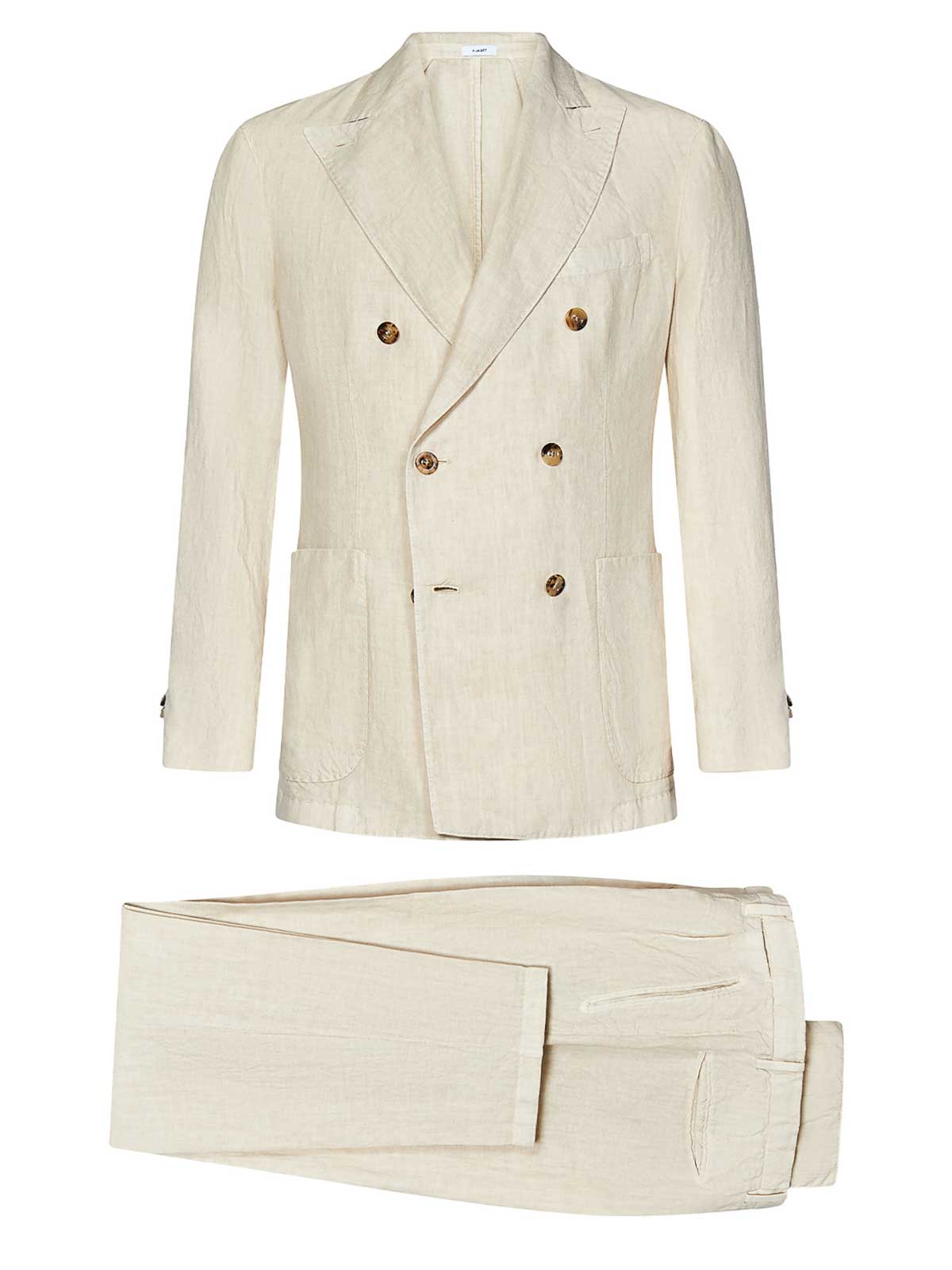 Beige Linen Double-Breasted K-Jacket Suit N4392QSA04260215 (BOGLIOLI / スーツ・ジャケット ) | BOGLIOLI (ボリオリ)(3)