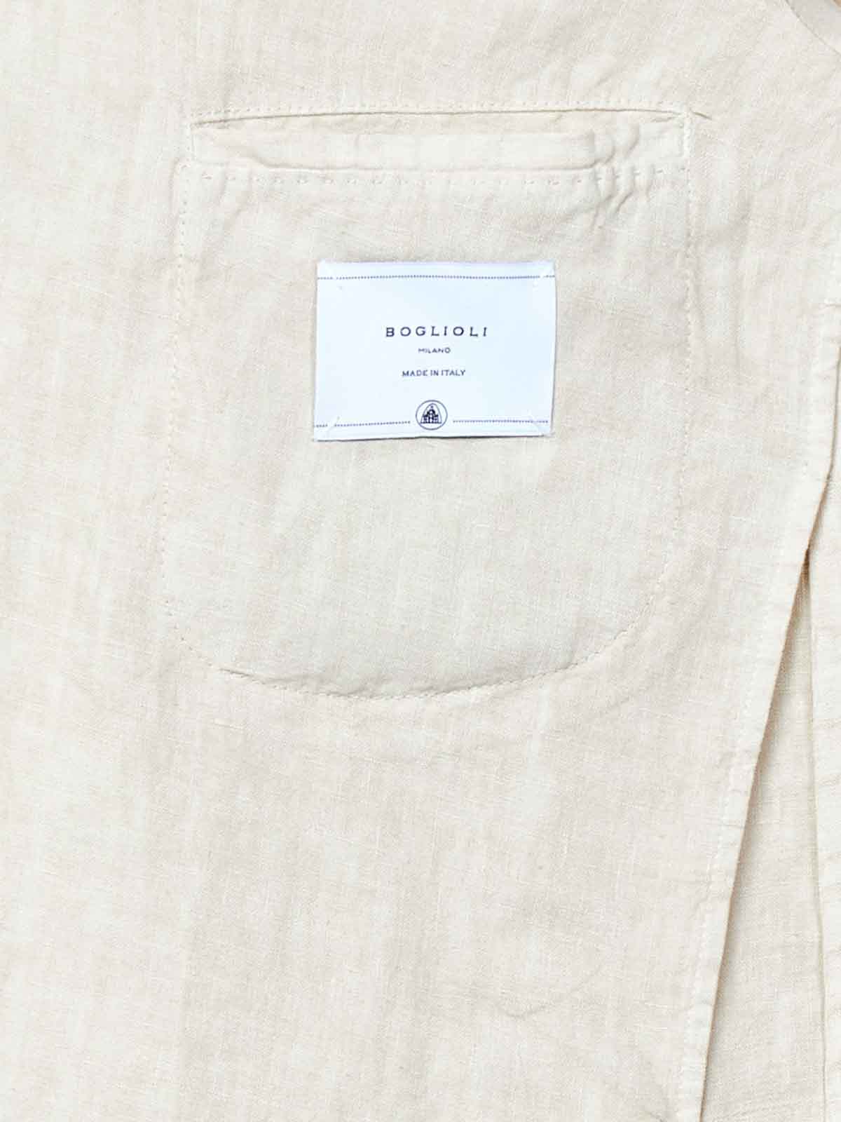 Beige Linen Double-Breasted K-Jacket Suit N4392QSA04260215 (BOGLIOLI / スーツ・ジャケット ) | BOGLIOLI (ボリオリ)(4)