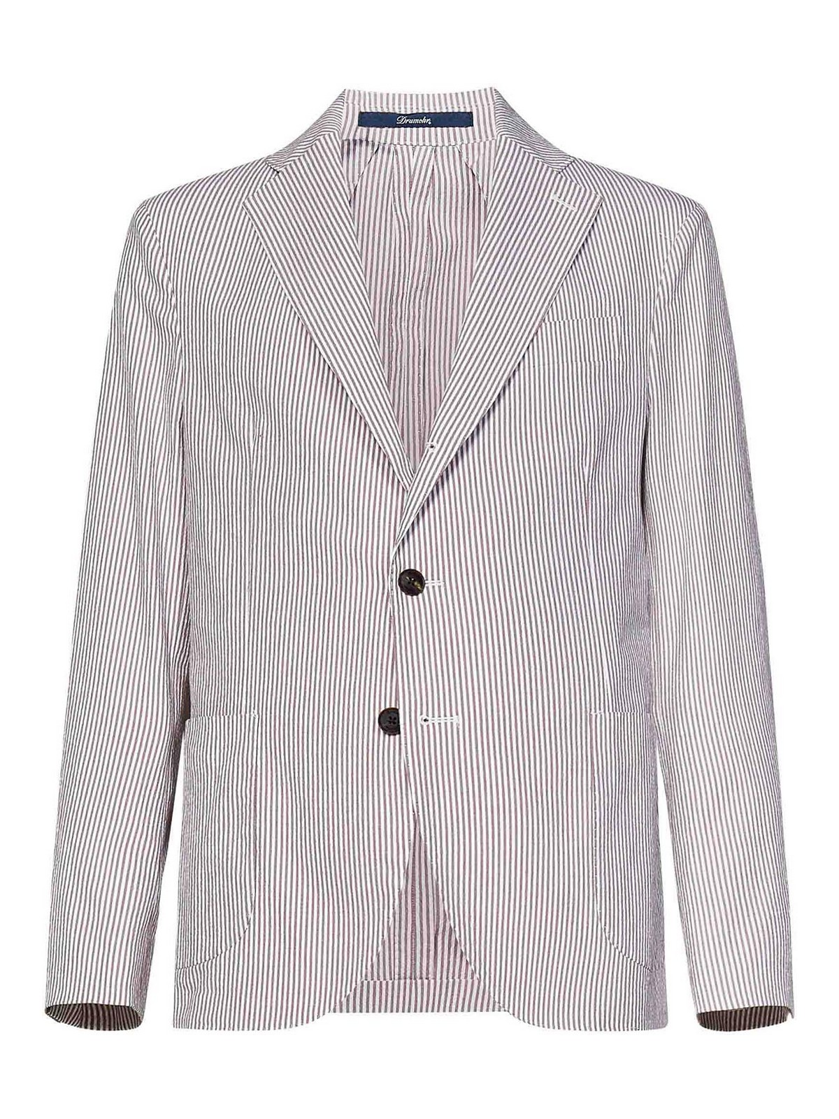 Single-Breasted Blazer In White Cotton DG20123TR01 (Drumohr / スーツ・ジャケット ) | Drumohr (ドルモア)