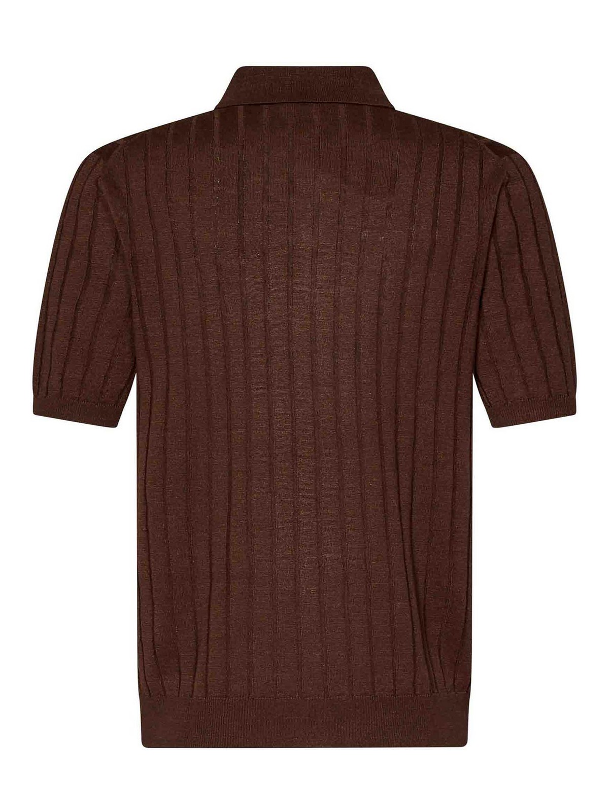 Brown Flat-Ribbed Linen 91303SB58080480 (BOGLIOLI / ポロシャツ ) | BOGLIOLI (ボリオリ)(1)