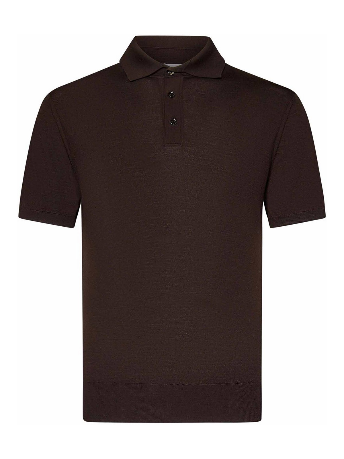 Dark Brown Polo Shirt In Fine Wool Knit UC5157710A61PO0230394 (Cruciani / ポロシャツ ) | Cruciani (クルチアーニ)
