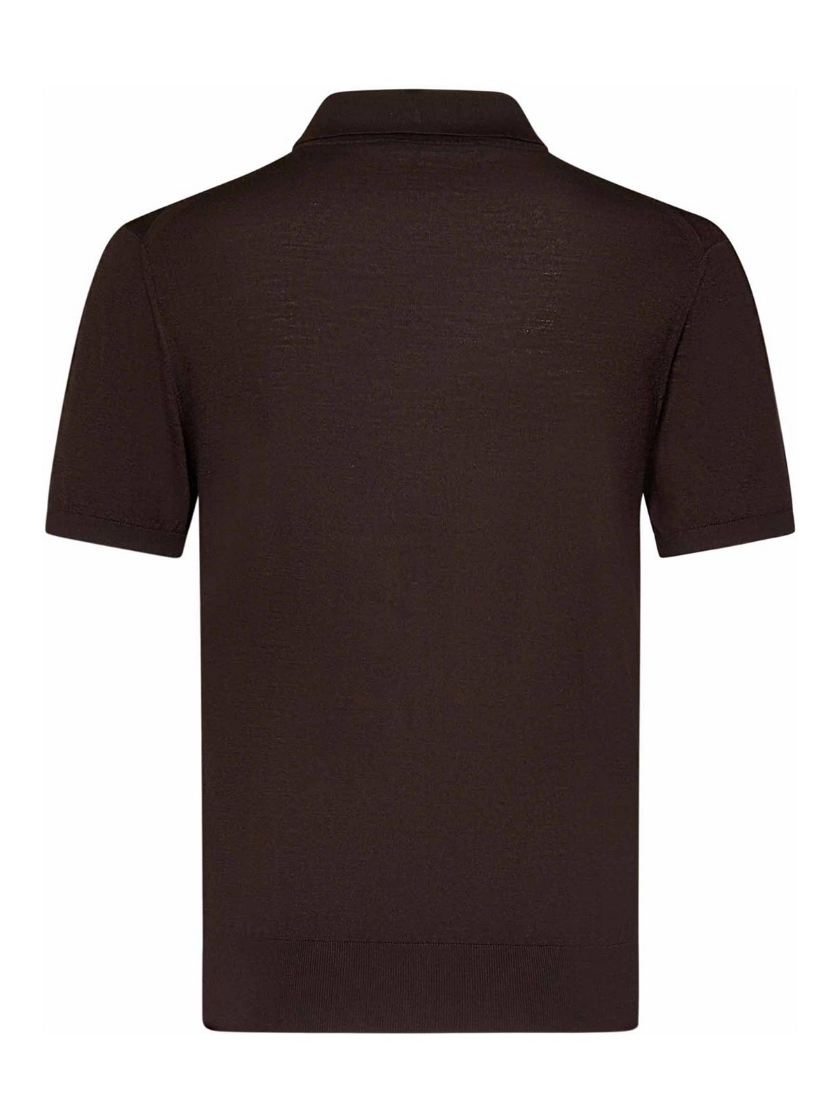 Dark Brown Polo Shirt In Fine Wool Knit UC5157710A61PO0230394 (Cruciani / ポロシャツ ) | Cruciani (クルチアーニ)(1)