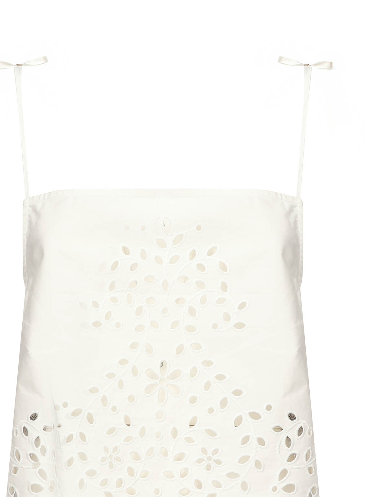 Cotton Embroidered Top SS25138TWHITE (self-portrait / タンクトップ・キャミソール ) | self-portrait (セルフ・ポートレイト)(1)