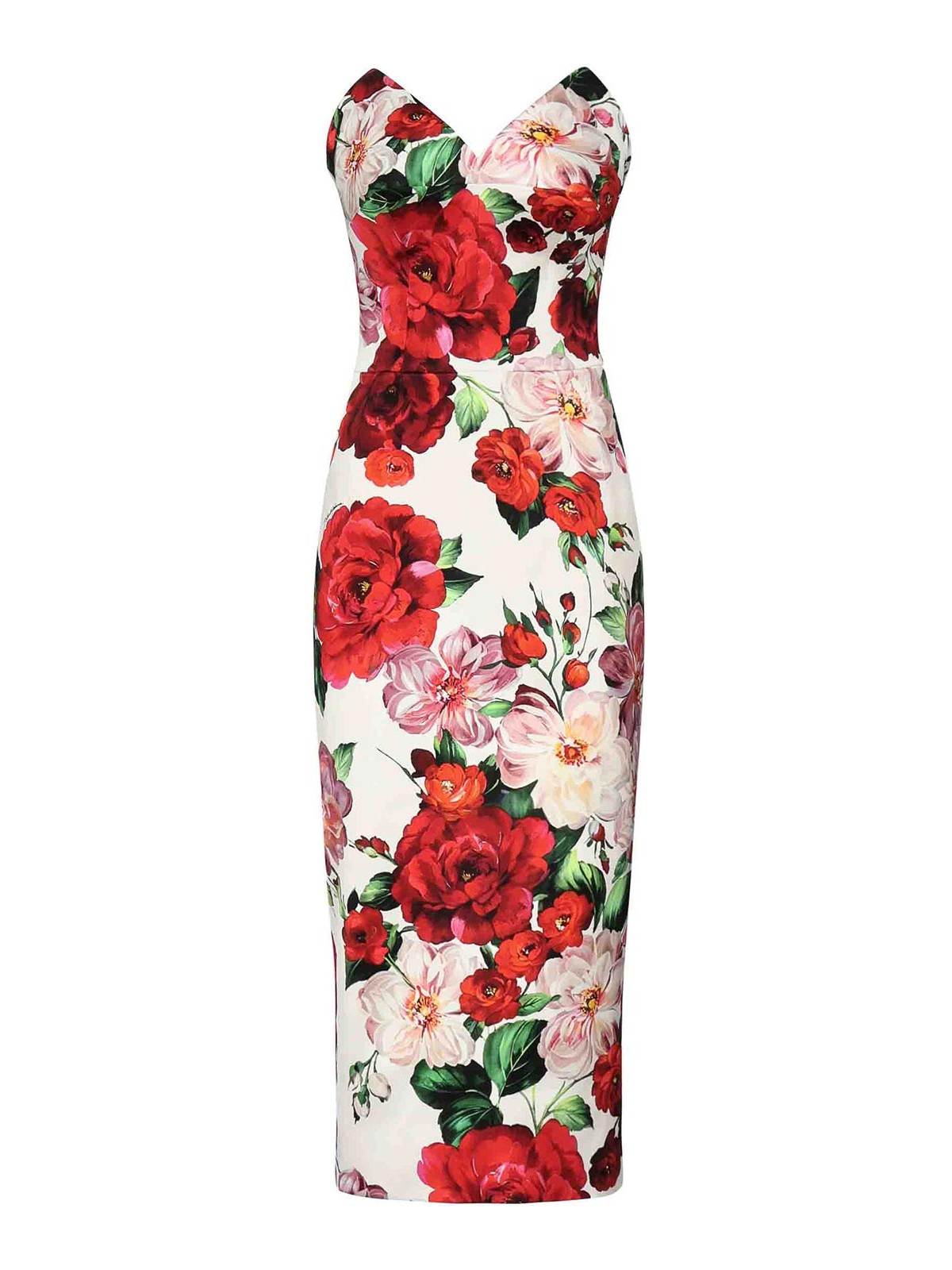 Bustier Midi Dress With Floral Print F6TURTFSIB4HA5PD (Dolce & Gabbana / ワンピース・ドレス・オールインワン ) | Dolce & Gabbana (ドルチェガッバーナ)