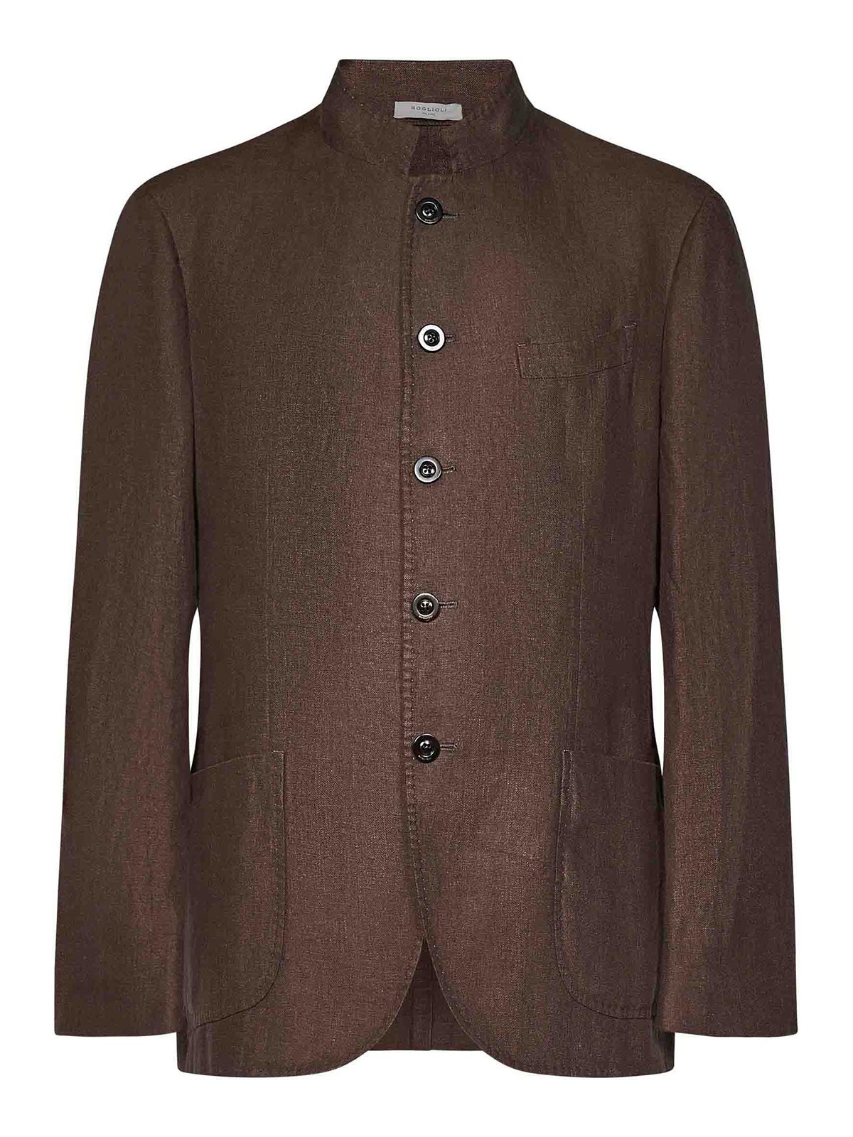 Single-Breasted Coffee-Colored Linen Blazer K5602EWSB40150480 (BOGLIOLI / スーツ・ジャケット ) | BOGLIOLI (ボリオリ)