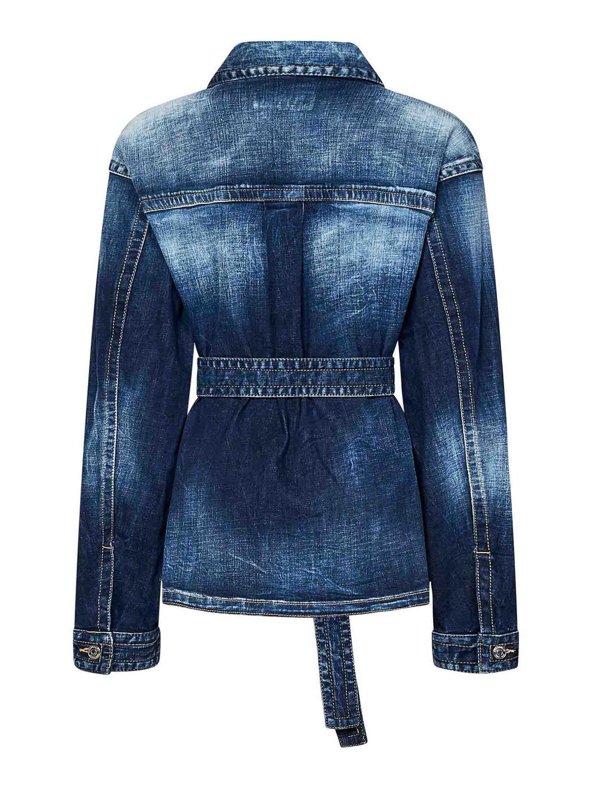 Oversized Shirt In Blue Stretch Cotton Denim S75DL0906S30664470 (Dsquared2 / シャツ・ブラウス ) | Dsquared2 (ディースクエアード)(1)