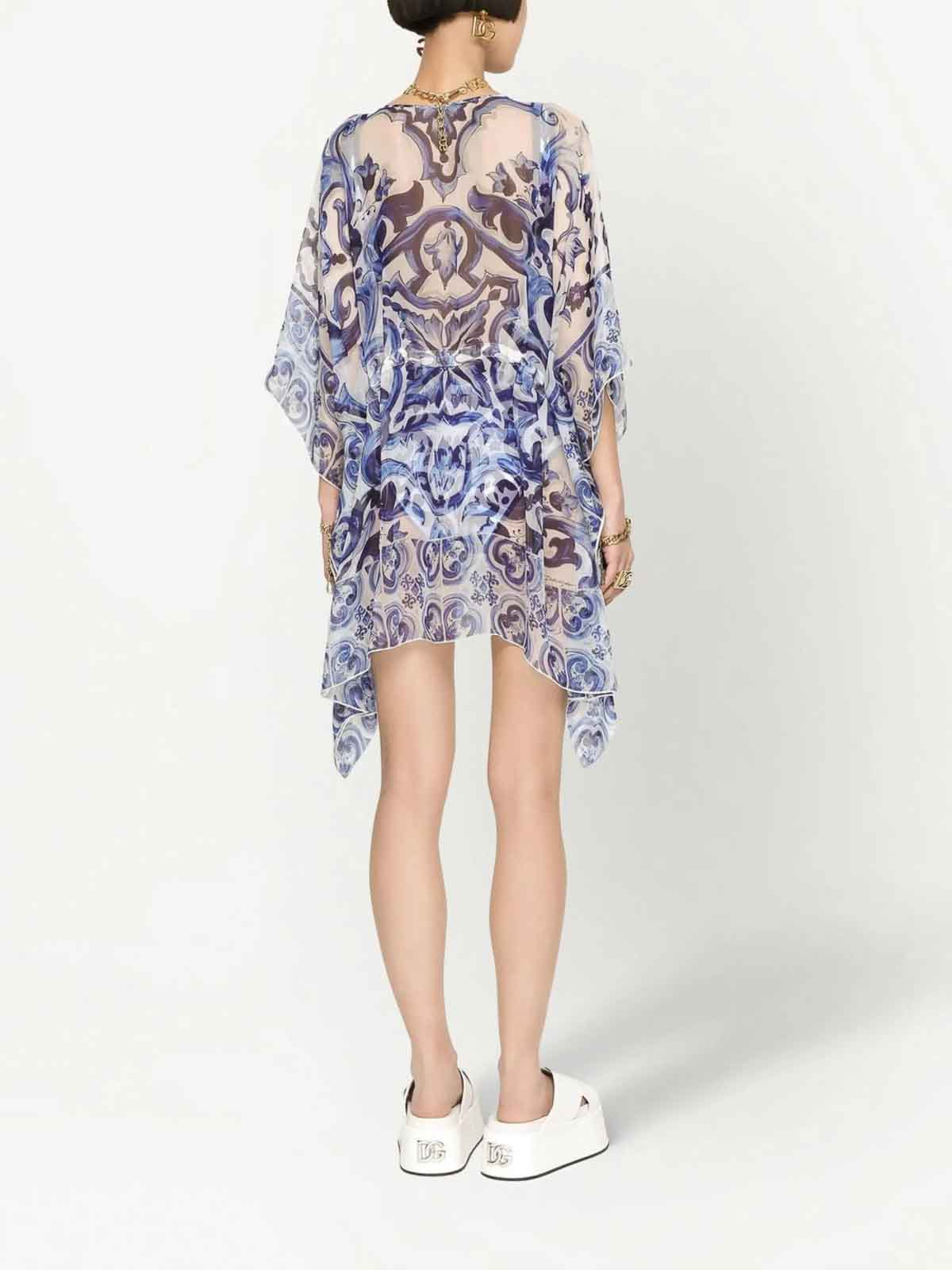 Short Majolica-Print Caftan F6F1ITHI1BLHA3TN (Dolce & Gabbana / ワンピース・ドレス・オールインワン ) | Dolce & Gabbana (ドルチェガッバーナ)(3)