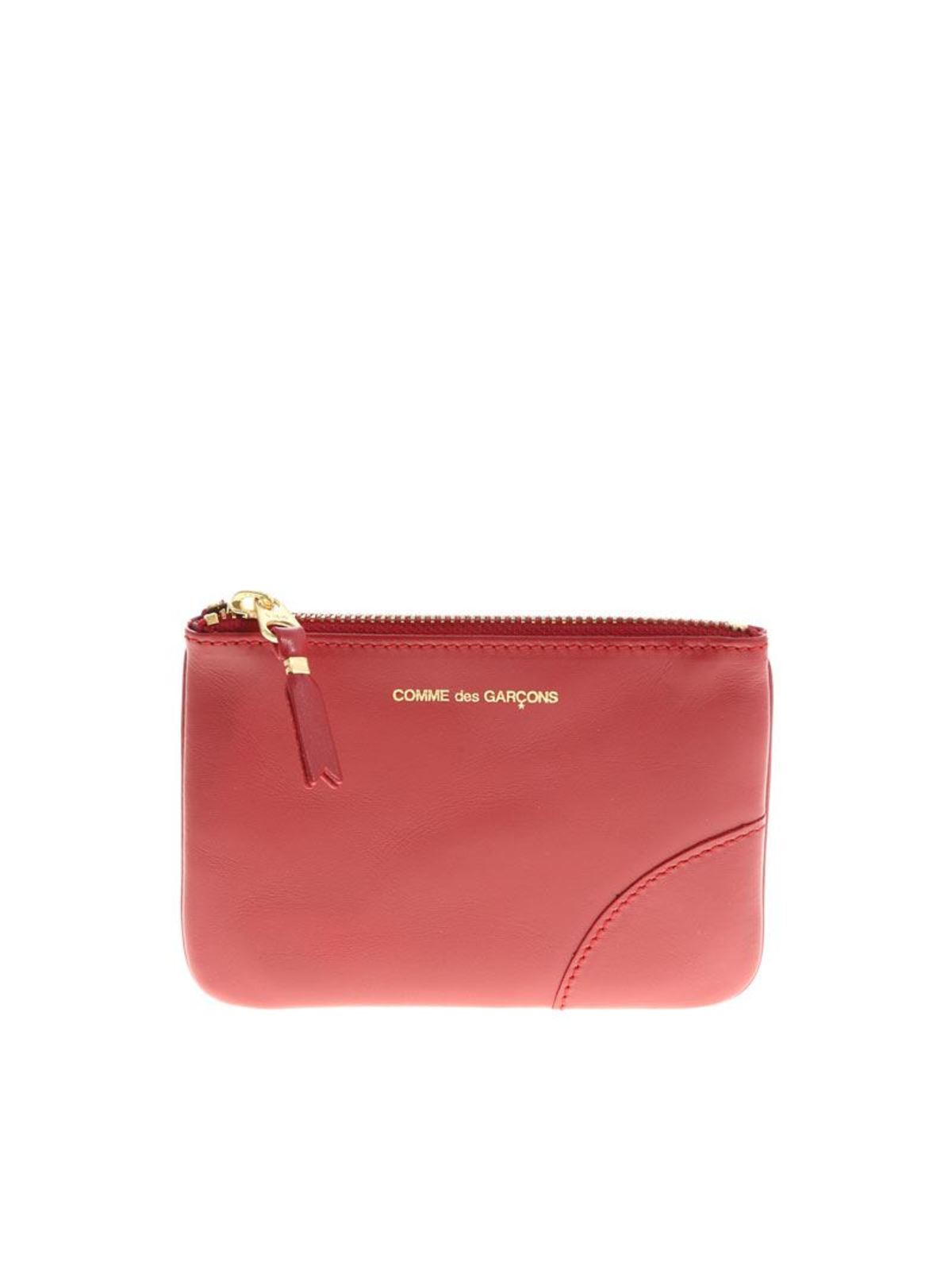 Logo print leather clutch SA8100RED (Comme Des Garçons Wallet / 財布・カードケース ) | Comme Des Garçons Wallet (コムデギャルソン ウォレット)