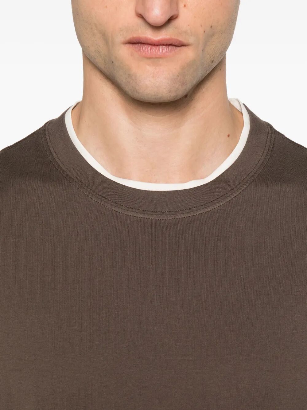 COTTON JERSEY CREW NECK T-SHIRT WITH FAUX-LAYERING M0B137427CGF66 (Brunello Cucinelli / Tシャツ・カットソー ) | Brunello Cucinelli (ブルネロ・クチネリ)(2)
