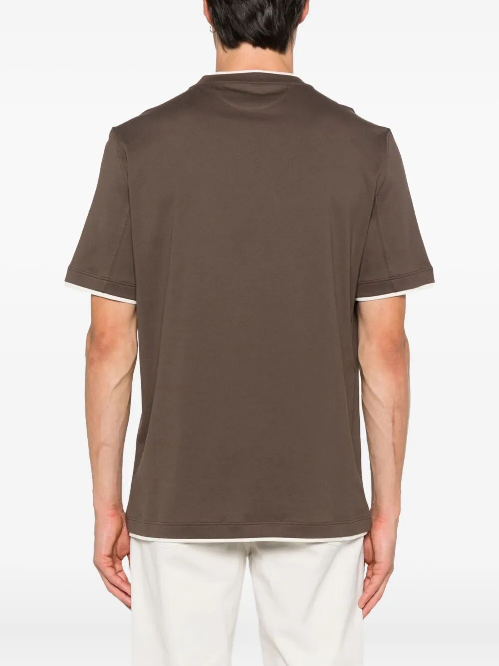 COTTON JERSEY CREW NECK T-SHIRT WITH FAUX-LAYERING M0B137427CGF66 (Brunello Cucinelli / Tシャツ・カットソー ) | Brunello Cucinelli (ブルネロ・クチネリ)(3)