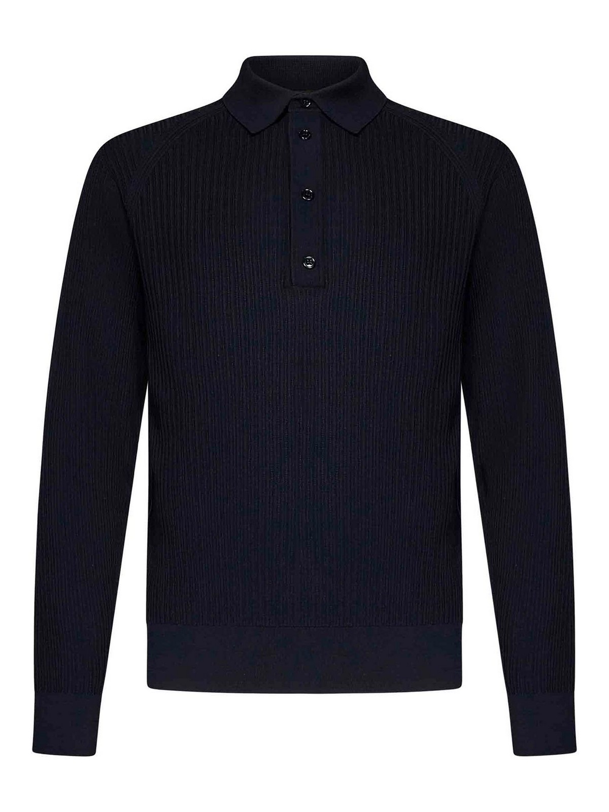 Long-Sleeved Polo Shirt In Navy Blue Wool UMRG0LPCK114000 (Brioni / ポロシャツ ) | Brioni (ブリオーニ)