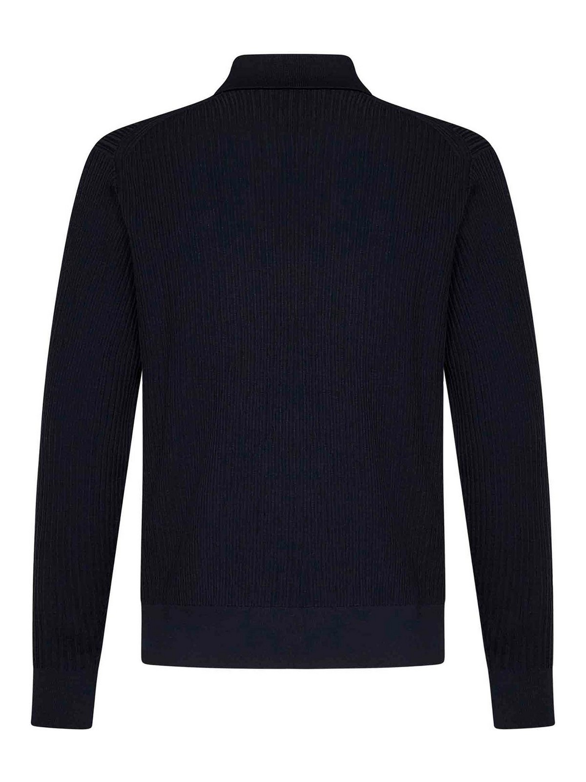 Long-Sleeved Polo Shirt In Navy Blue Wool UMRG0LPCK114000 (Brioni / ポロシャツ ) | Brioni (ブリオーニ)(1)