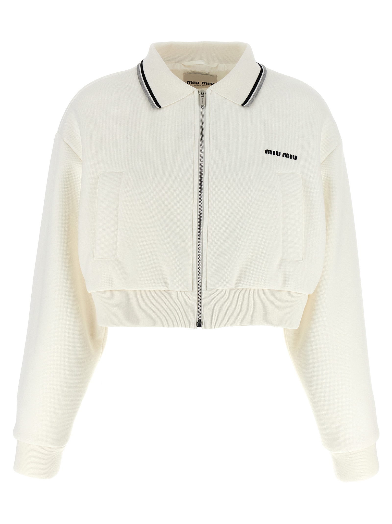 Piquet short bomber jacket ML1270SOOO17LNF0009 (MIU MIU / カジュアルジャケット ) | MIU MIU (ミュウミュウ)