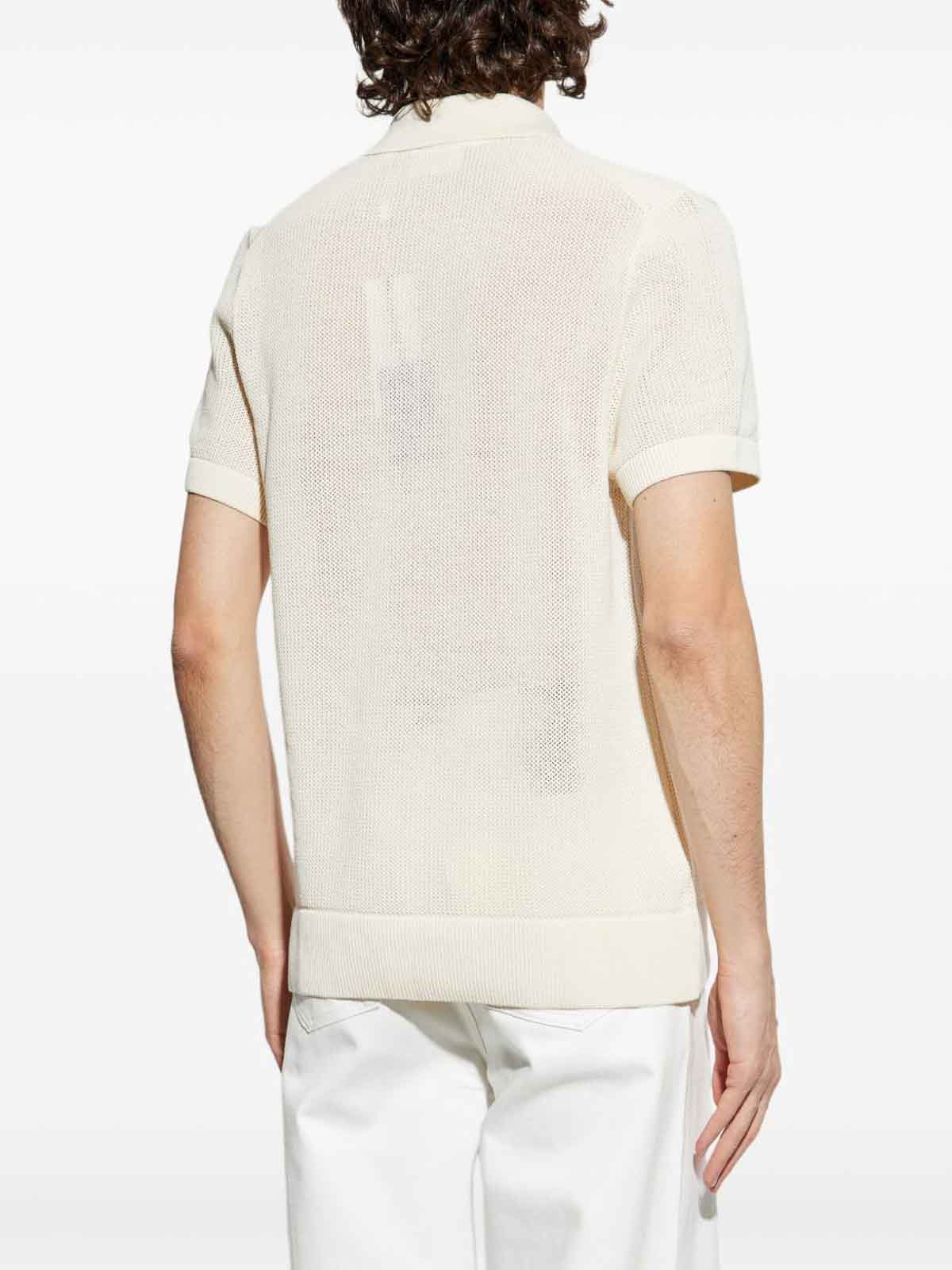 Ivory Polo Shirt In Mesh-Effect Cotton Knit AH0730XFJ (LACOSTE / ポロシャツ ) | LACOSTE (ラコステ)(2)