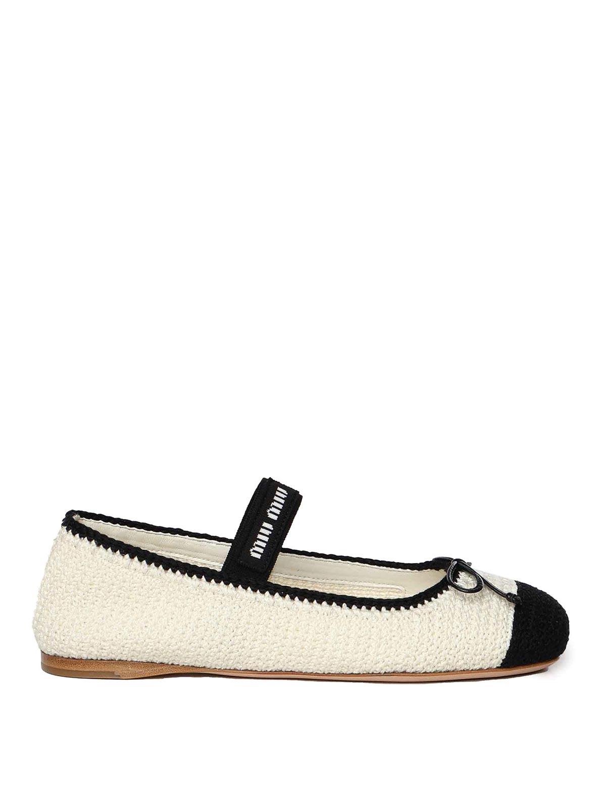 Leather Ballerinas 5F138E2CQ2F0A72 (MIU MIU / フラットシューズ ) | MIU MIU (ミュウミュウ)